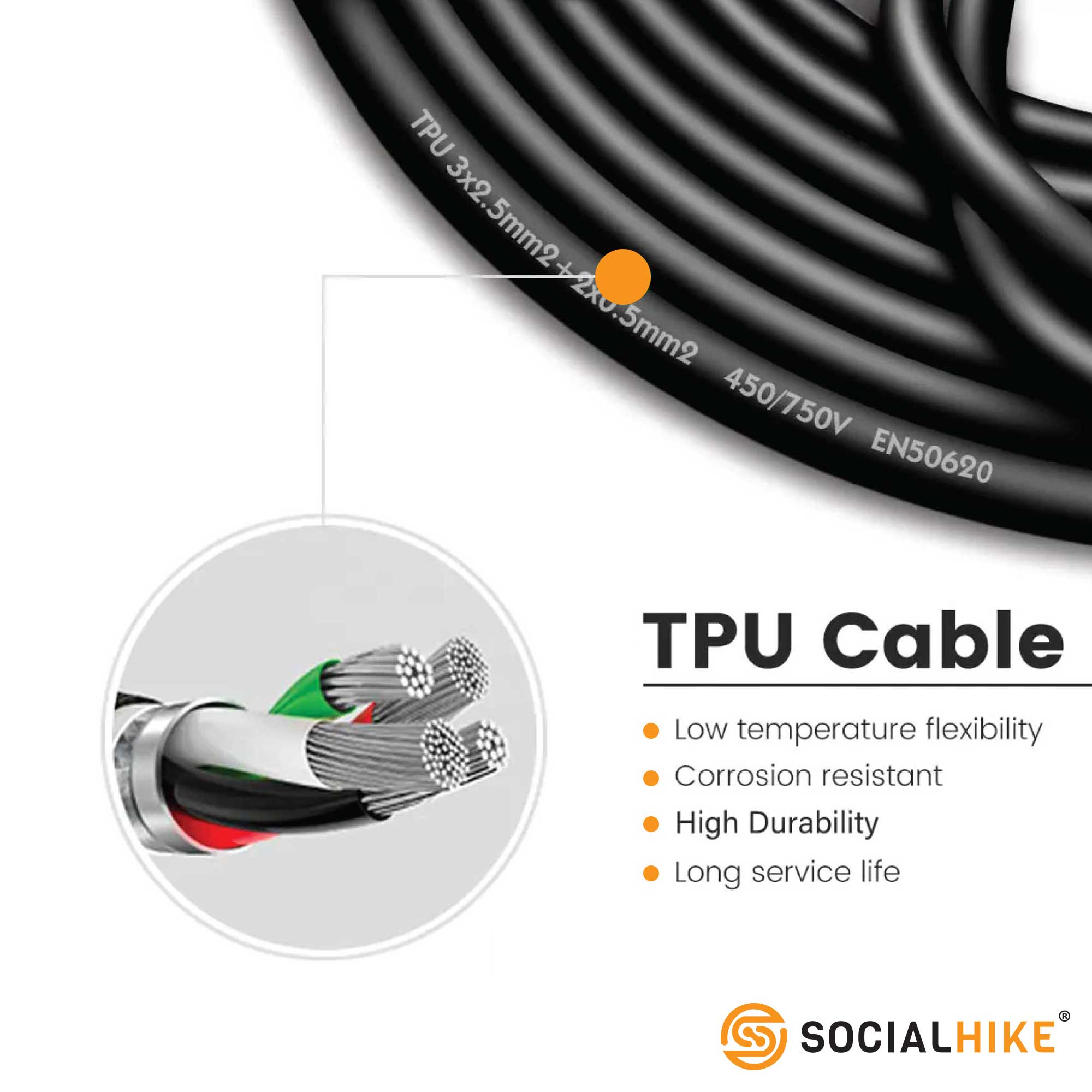 EV Charging Cable - Type 2 to Type 2 22KW 32A Phase 3 Mode 3 for Electric Car