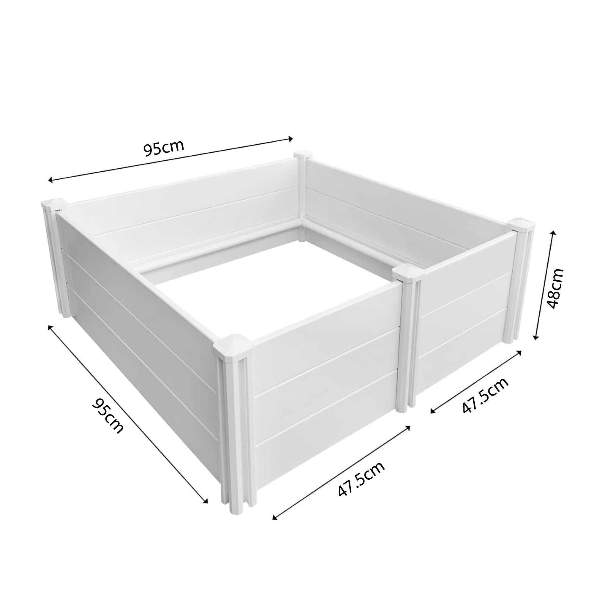 Dog Whelping Box 0.95m x 0.95m x 0.48m - Puppy Birthing PVC Pen