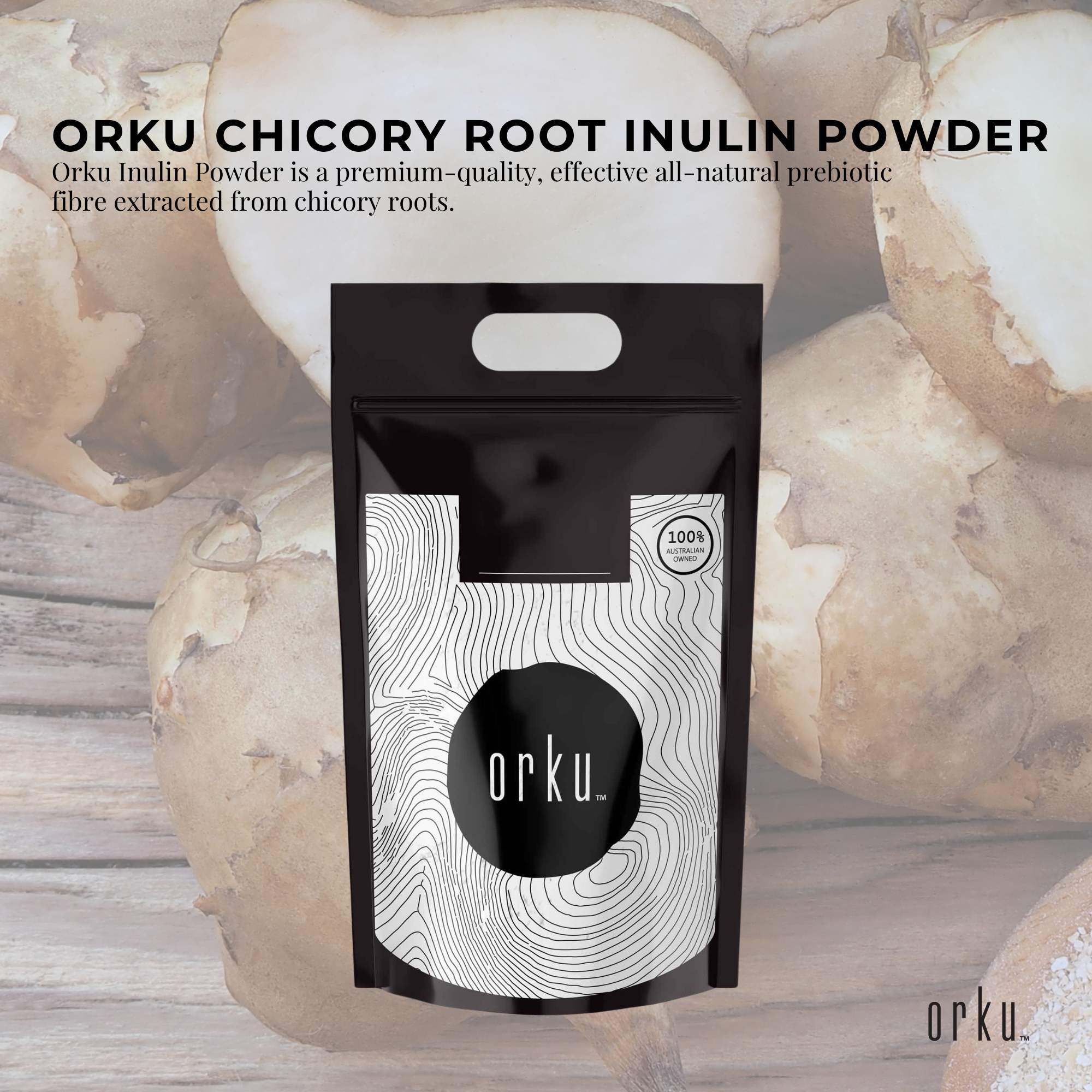 Orku 10Kg Chicory Root Inulin Powder - Unflavoured Natural Prebiotic Fibre