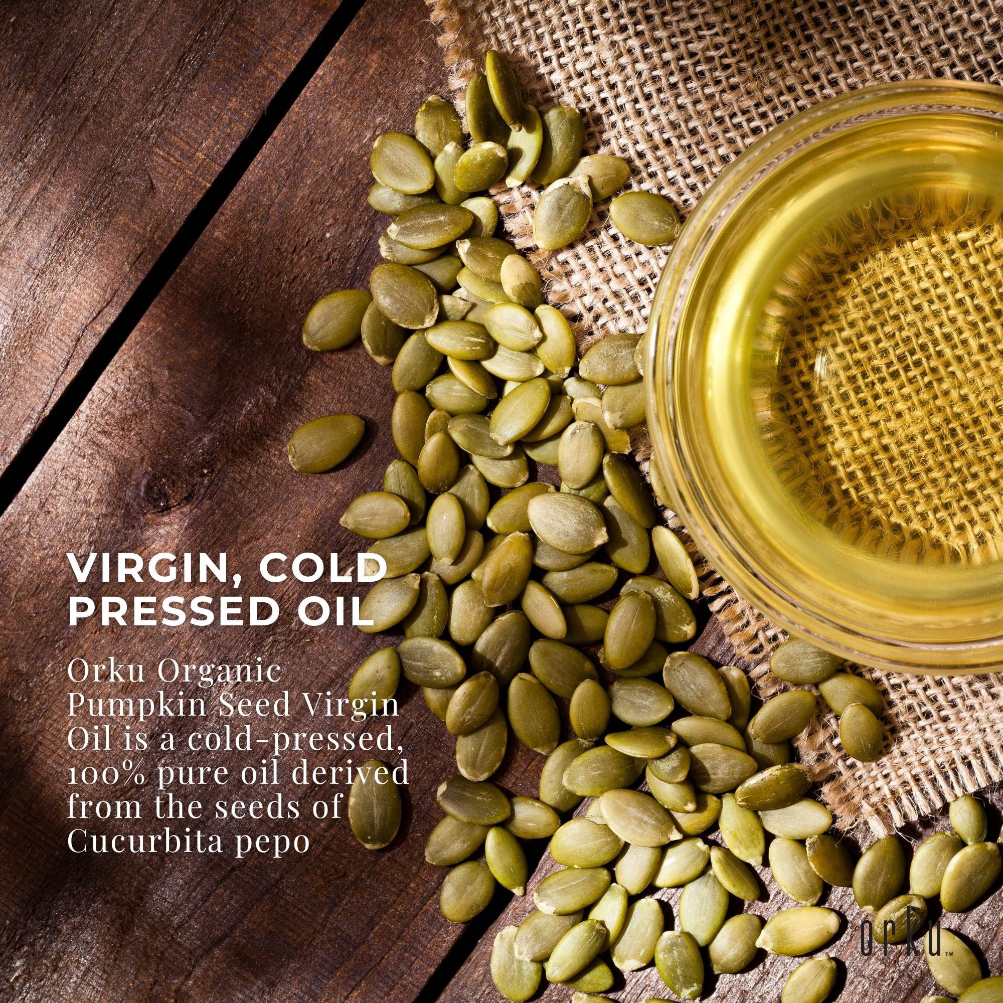Orku 5L Organic Pumpkin Seed Oil – Virgin Cold Pressed Unrefined Cosmetic Grade