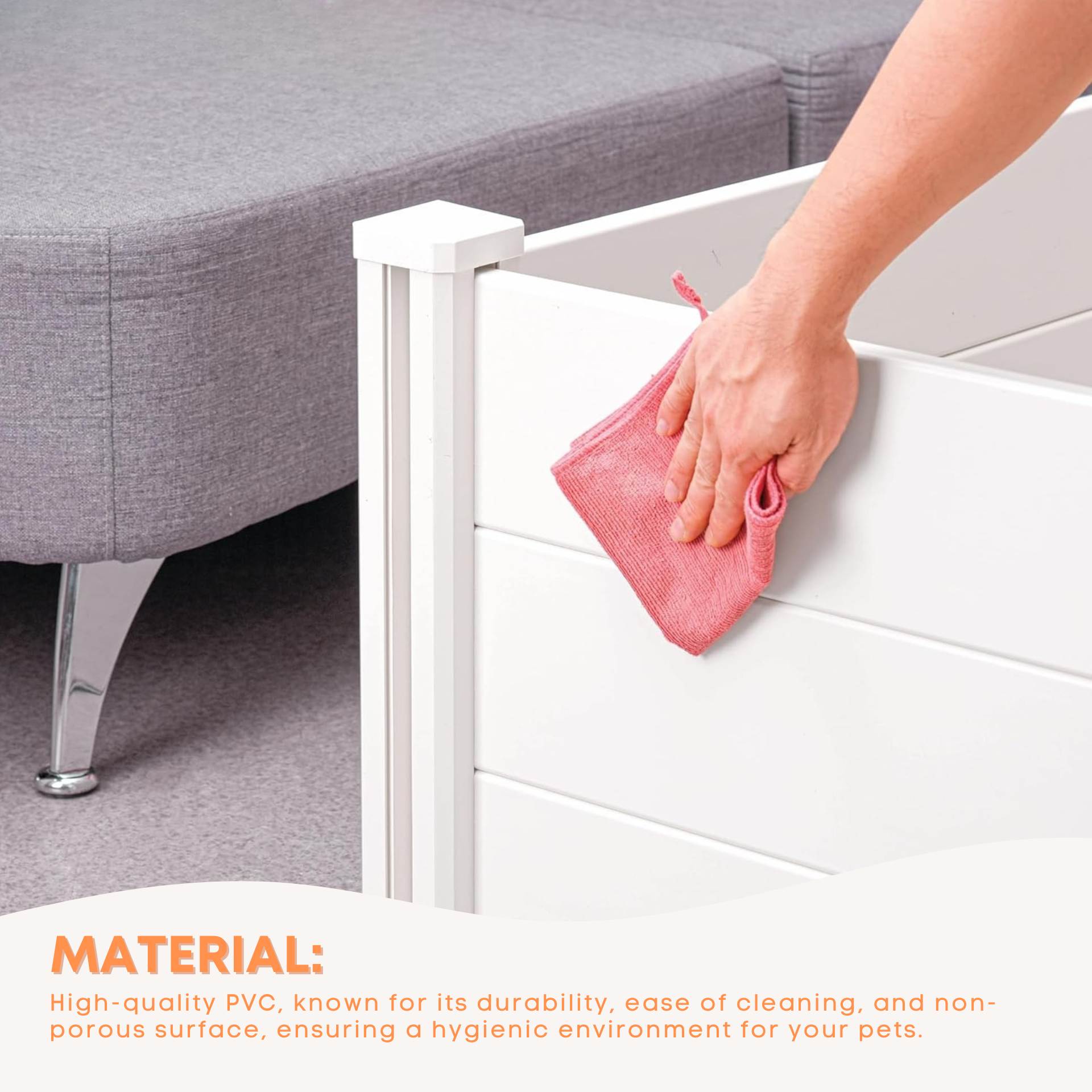 Rooster Farms PVC Dog Whelping Box + Play Pen 1.9m x .95m x 0.48m - Birthing Kit