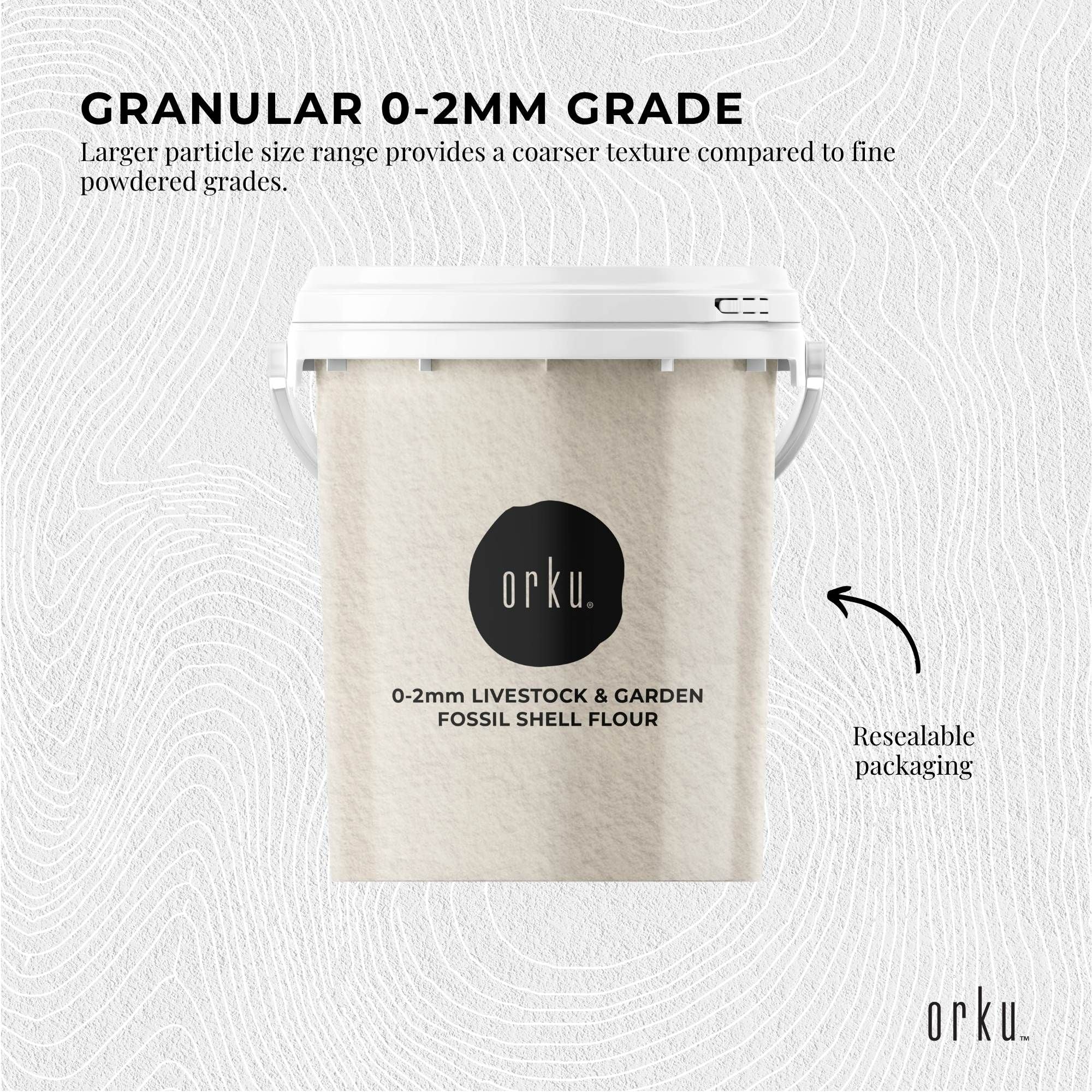 Orku 1.2Kg Diatomaceous Earth Garden 0-2mm Australian Fossil Shell Flour