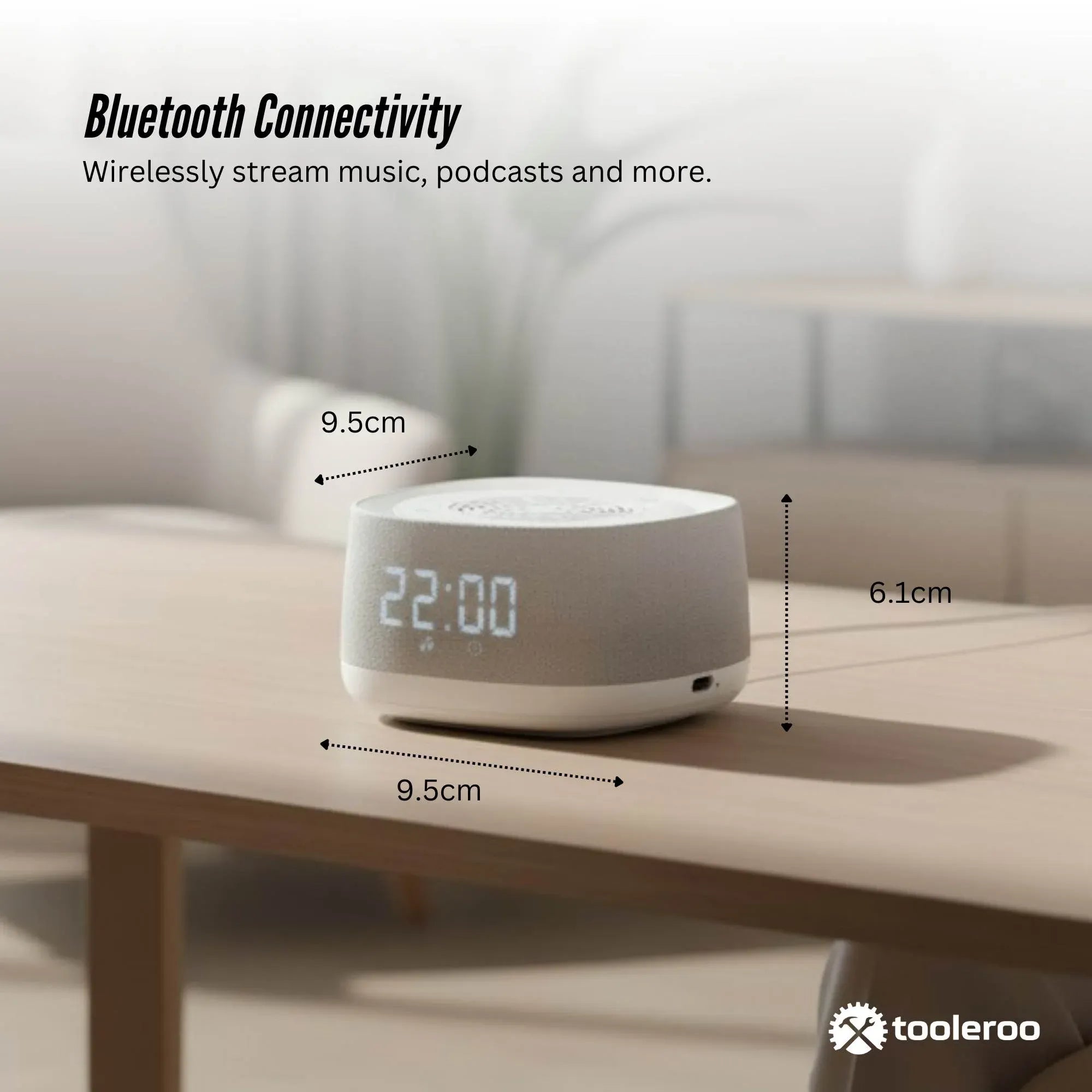 Tooleroo White Noise Machine Speaker - Bluetooth Night Light Sleep Sound