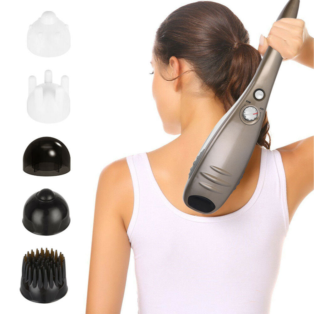 Compact 6-Head Full Body Handheld Massager, Adjustable Speeds