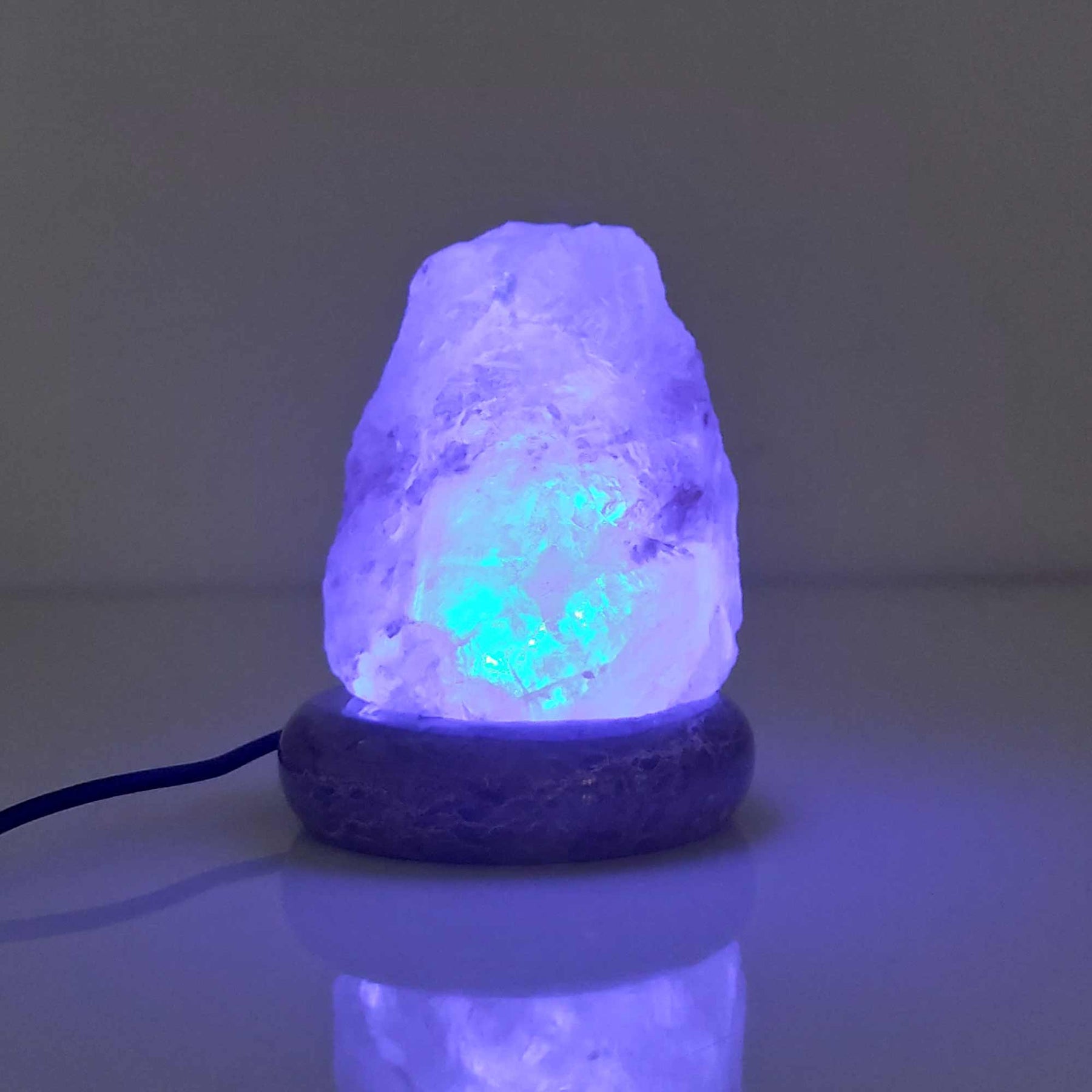 USB Himalayan Salt Lamp - Ball Sphere Carved Shape Pink Crystal Rock LED Light