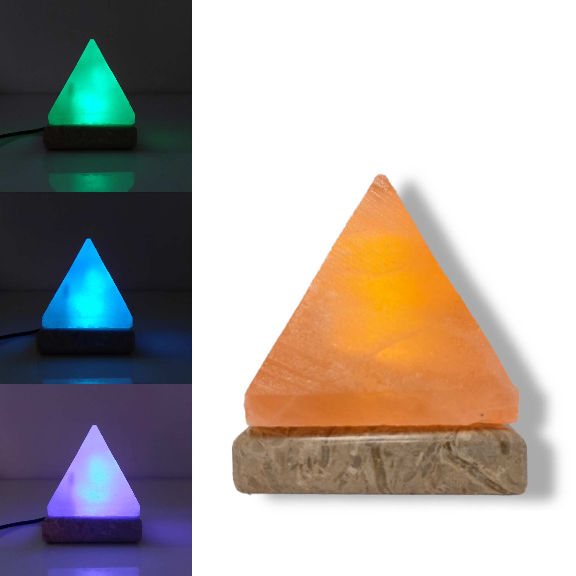 Color Changing Himalayan Salt Lamp USB, Pyramid Shape, LED