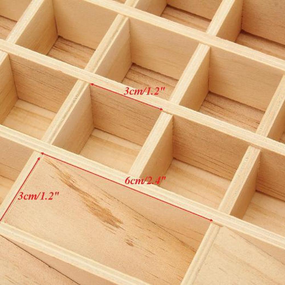 74 Slot Pine Wood Essential Oil Storage Box with Snap Closure