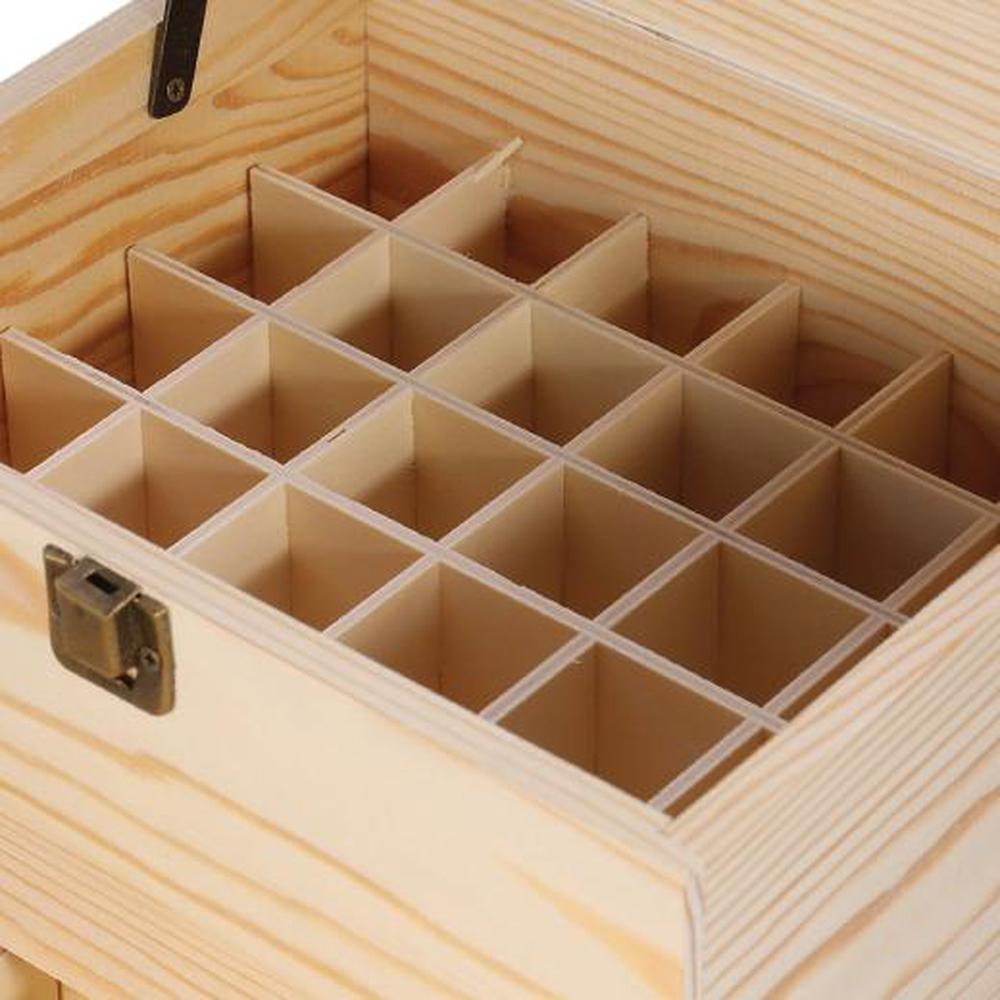 Lightweight Wooden Essential Oils Storage Box - 59 Slots, 3-Tier