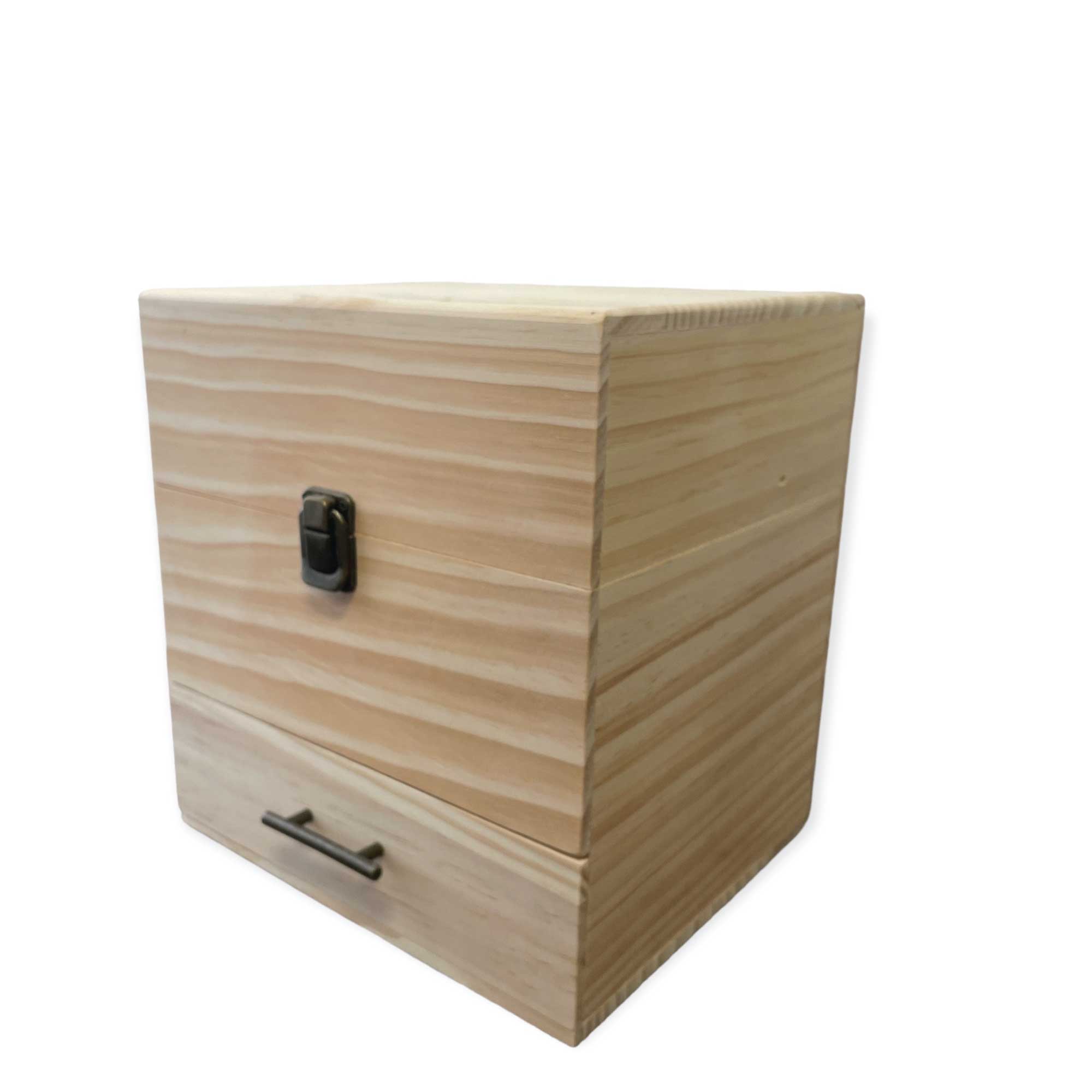 Lightweight Wooden Essential Oils Storage Box - 59 Slots, 3-Tier