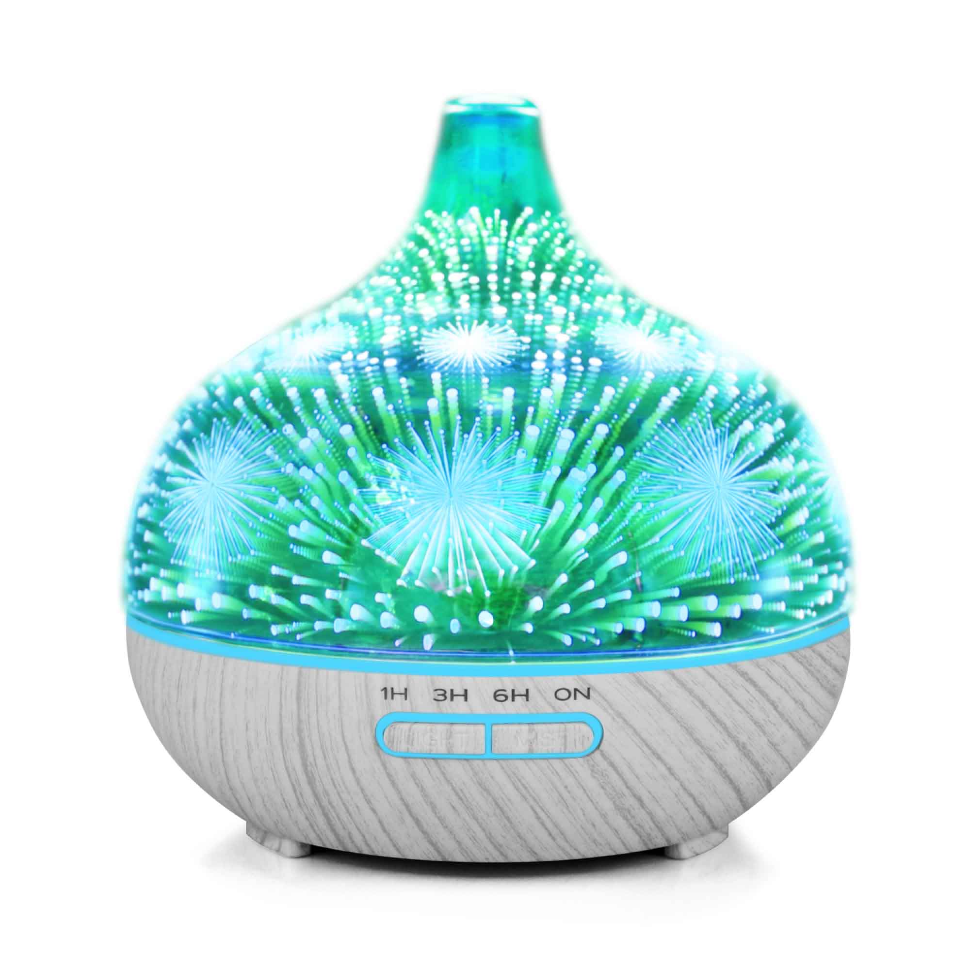 400ml 3D Glass Aroma Diffuser with Remote, LED Lights