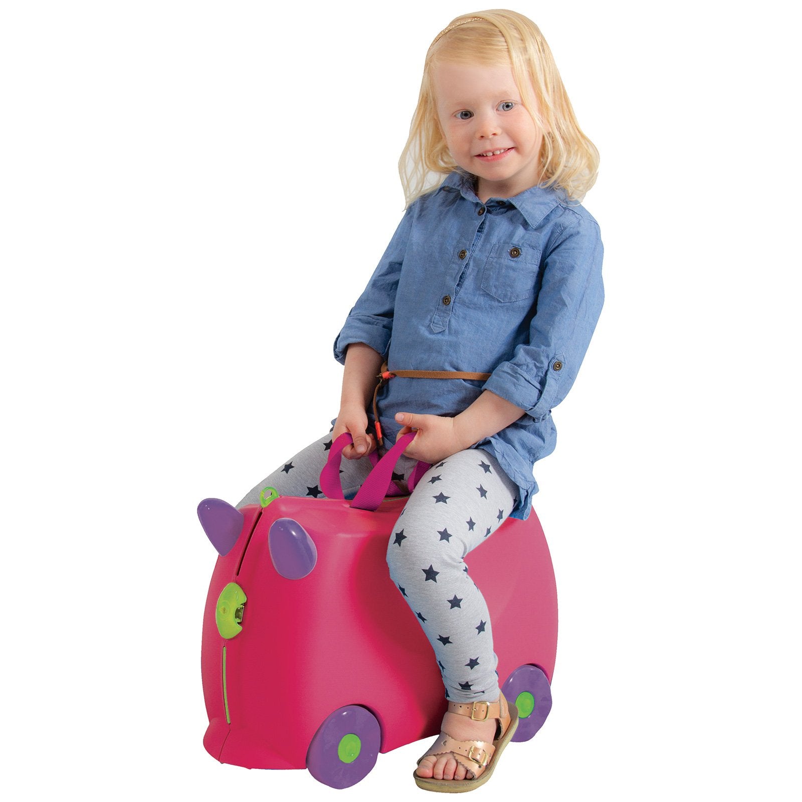 Durable Kids Ride-On Suitcase with 18L Storage - Kiddicare