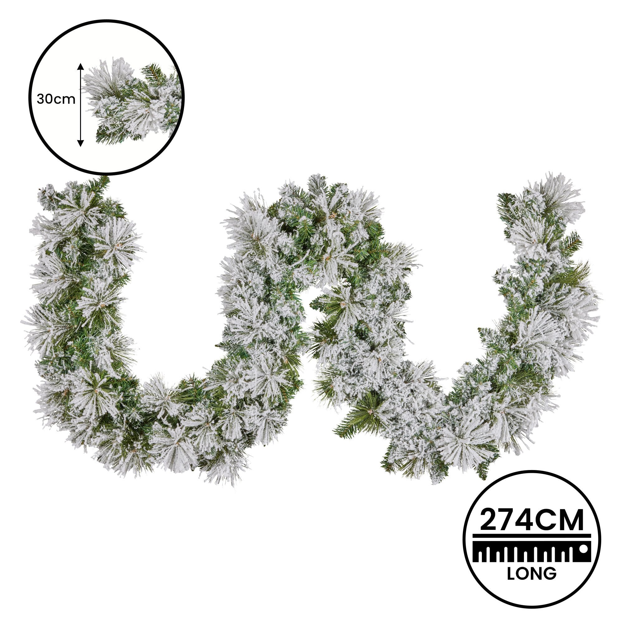 Christabelle 274cm Majestic Snow Prelit Christmas Garland