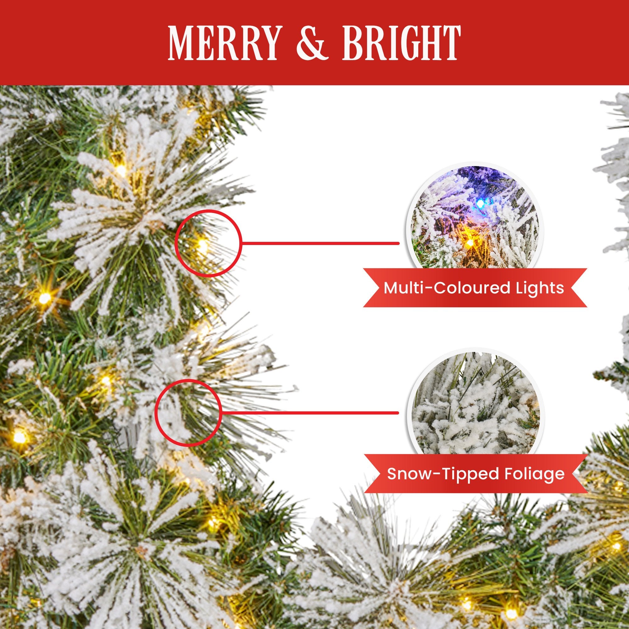 Christabelle 274cm Majestic Snow Prelit Christmas Garland