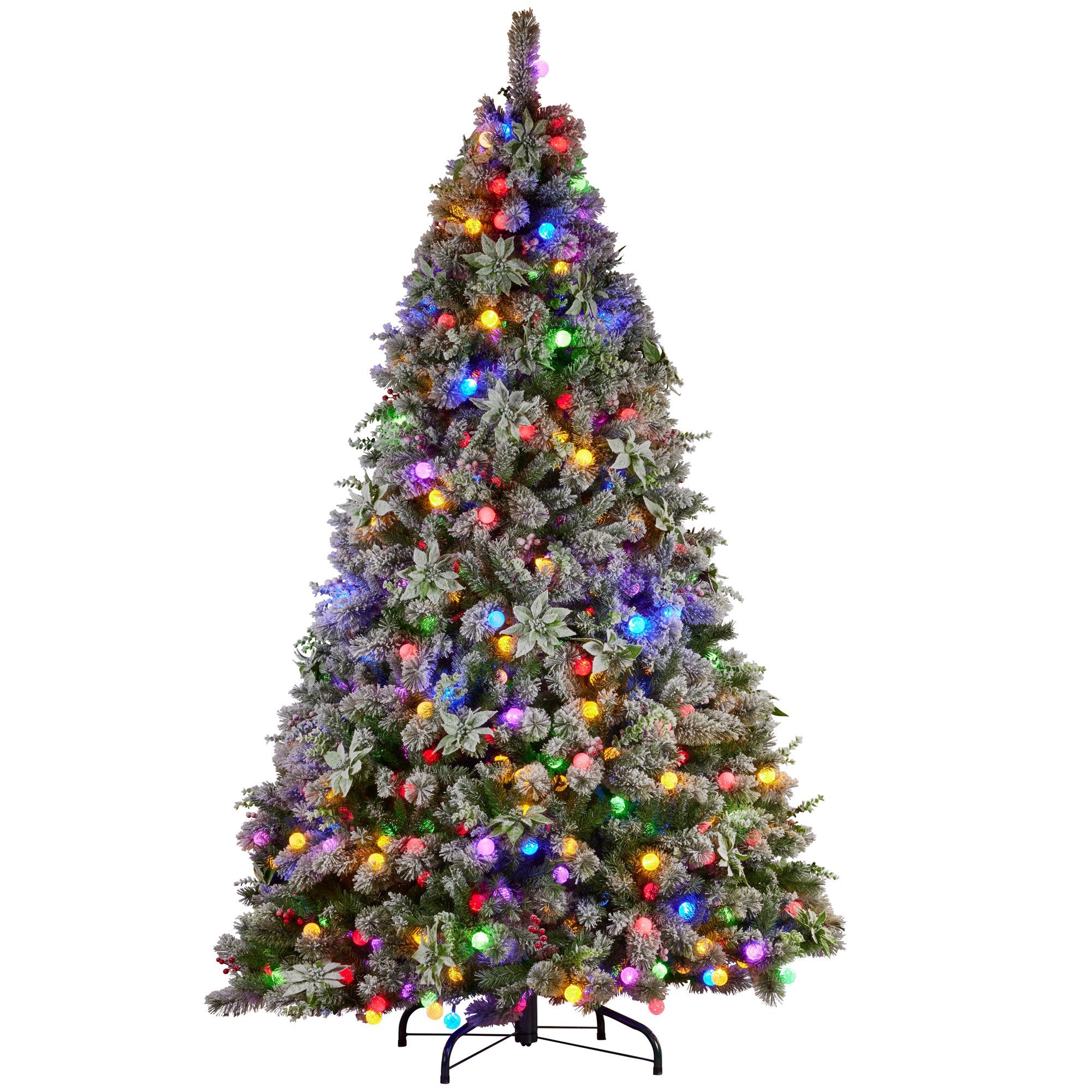 Snowy Crown Pine 2.7m Pre-Lit Christmas Tree Multicolour LED
