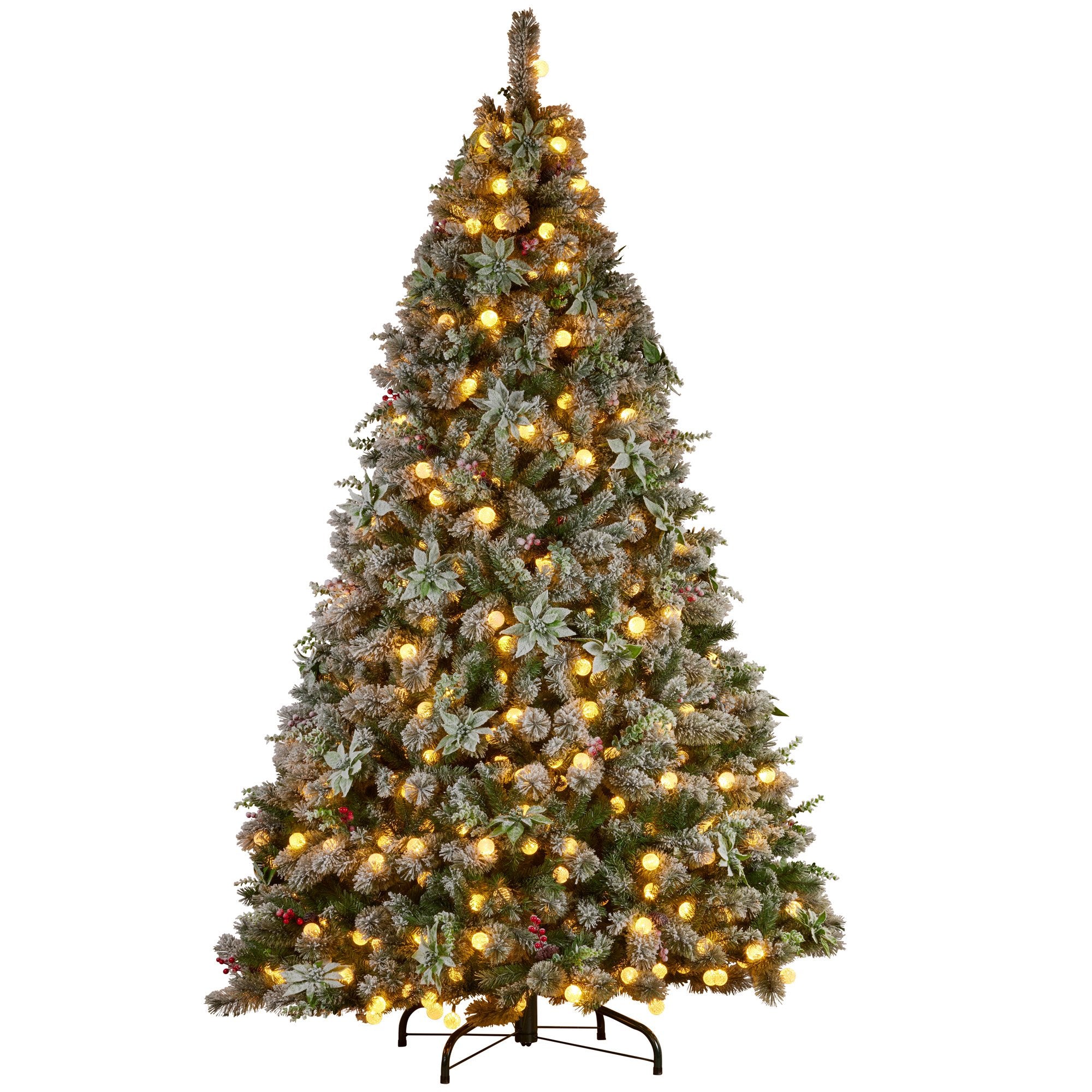 Snowy Crown Pine 2.7m Pre-Lit Christmas Tree Multicolour LED