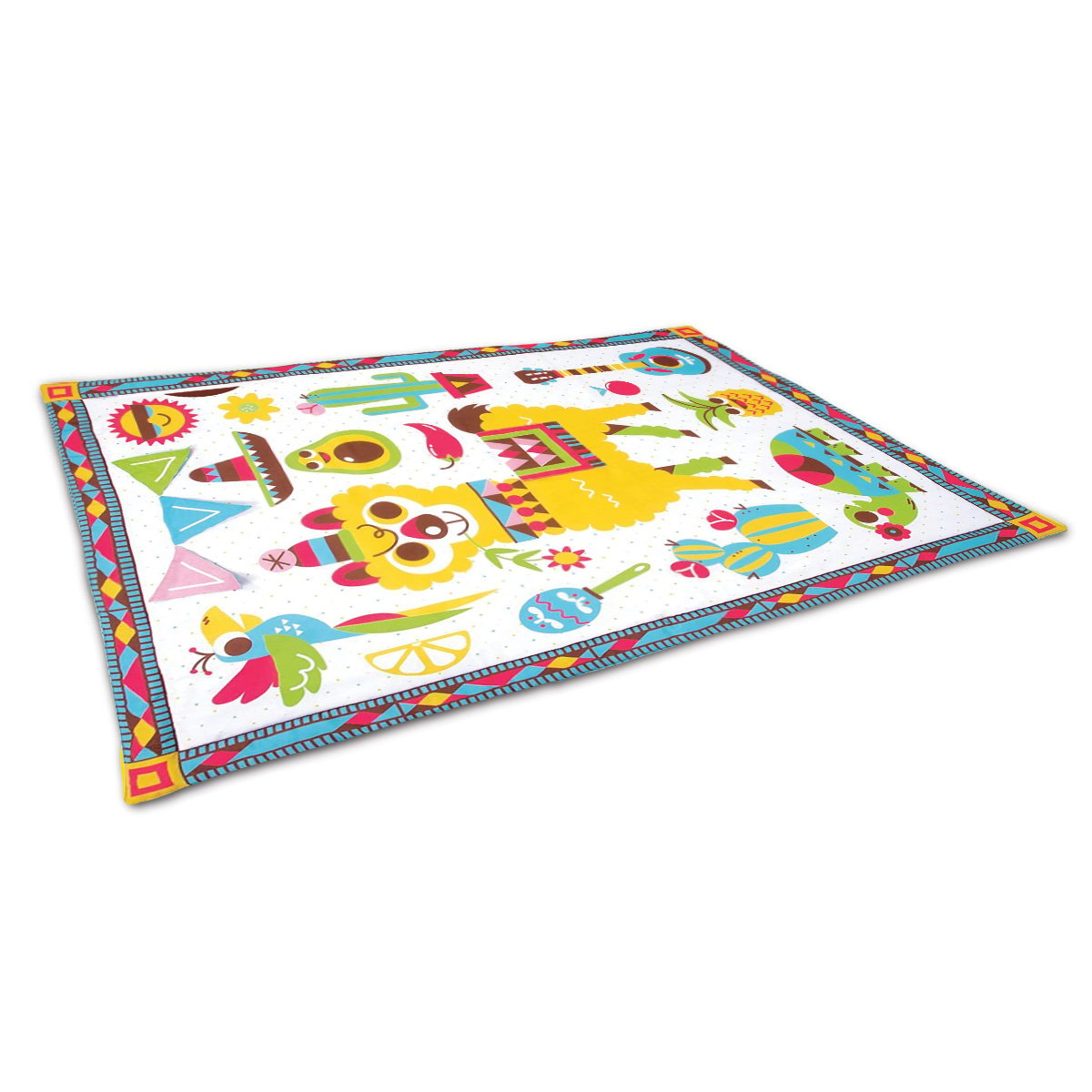 Extra-Large Padded Baby Activity Playmat with Rattles and Mirrors - Yookidoo