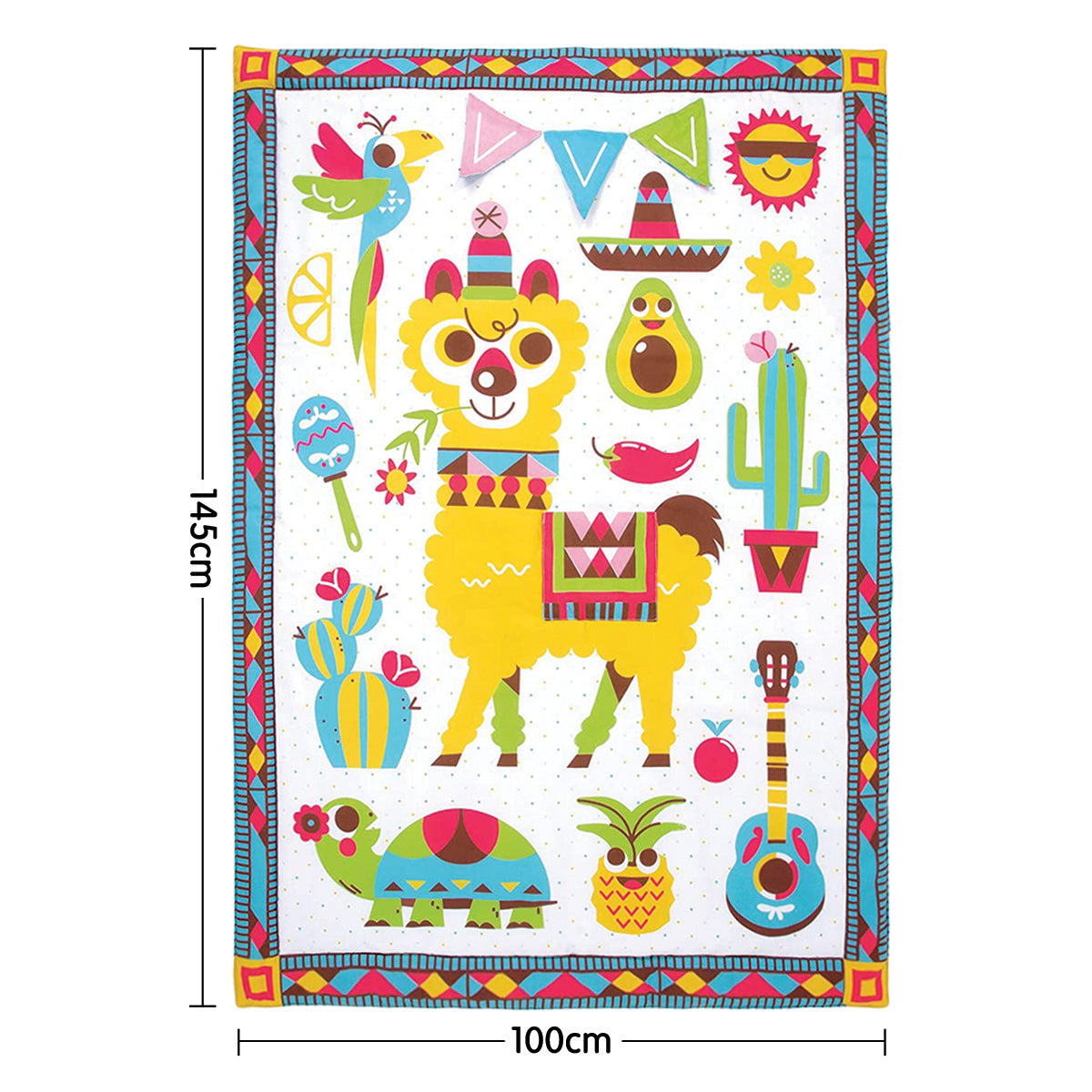 Extra-Large Padded Baby Activity Playmat with Rattles and Mirrors - Yookidoo