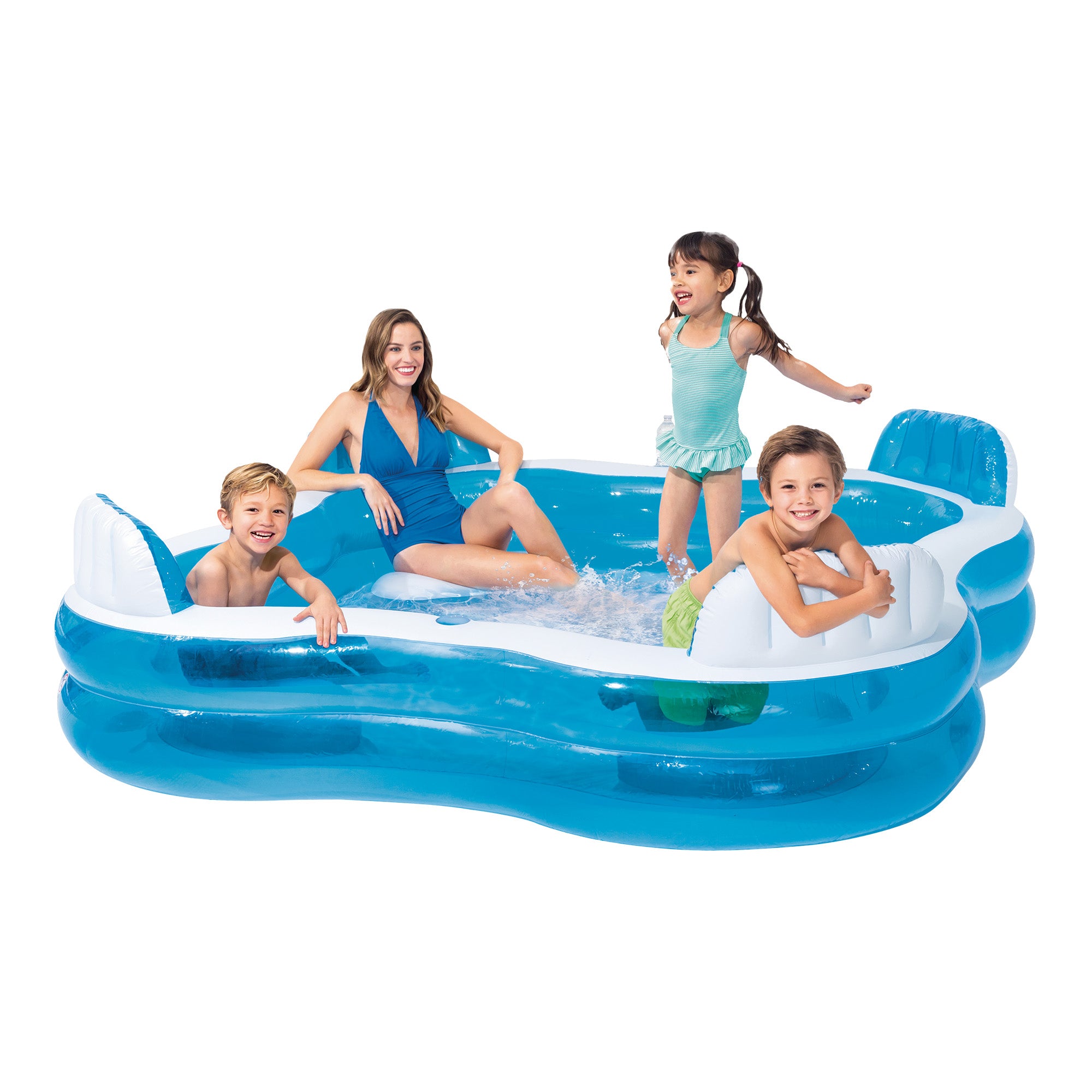 Inflatable Square Lounge Pool with Seats & Cup Holders | Intex