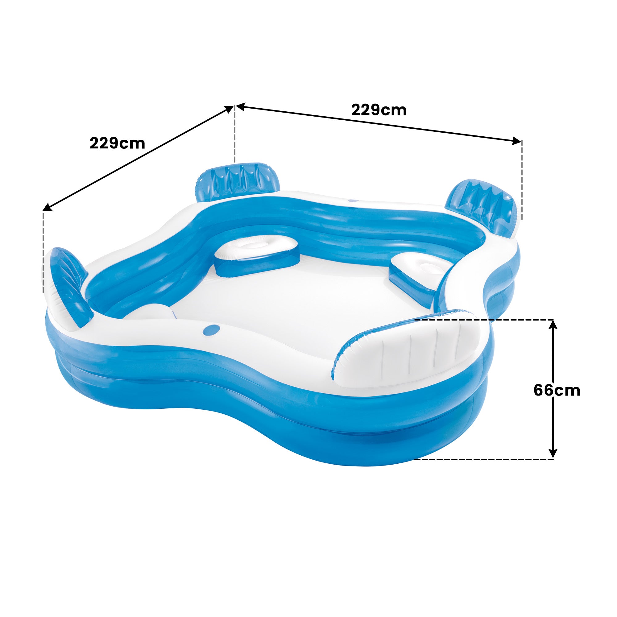 Inflatable Square Lounge Pool with Seats & Cup Holders | Intex