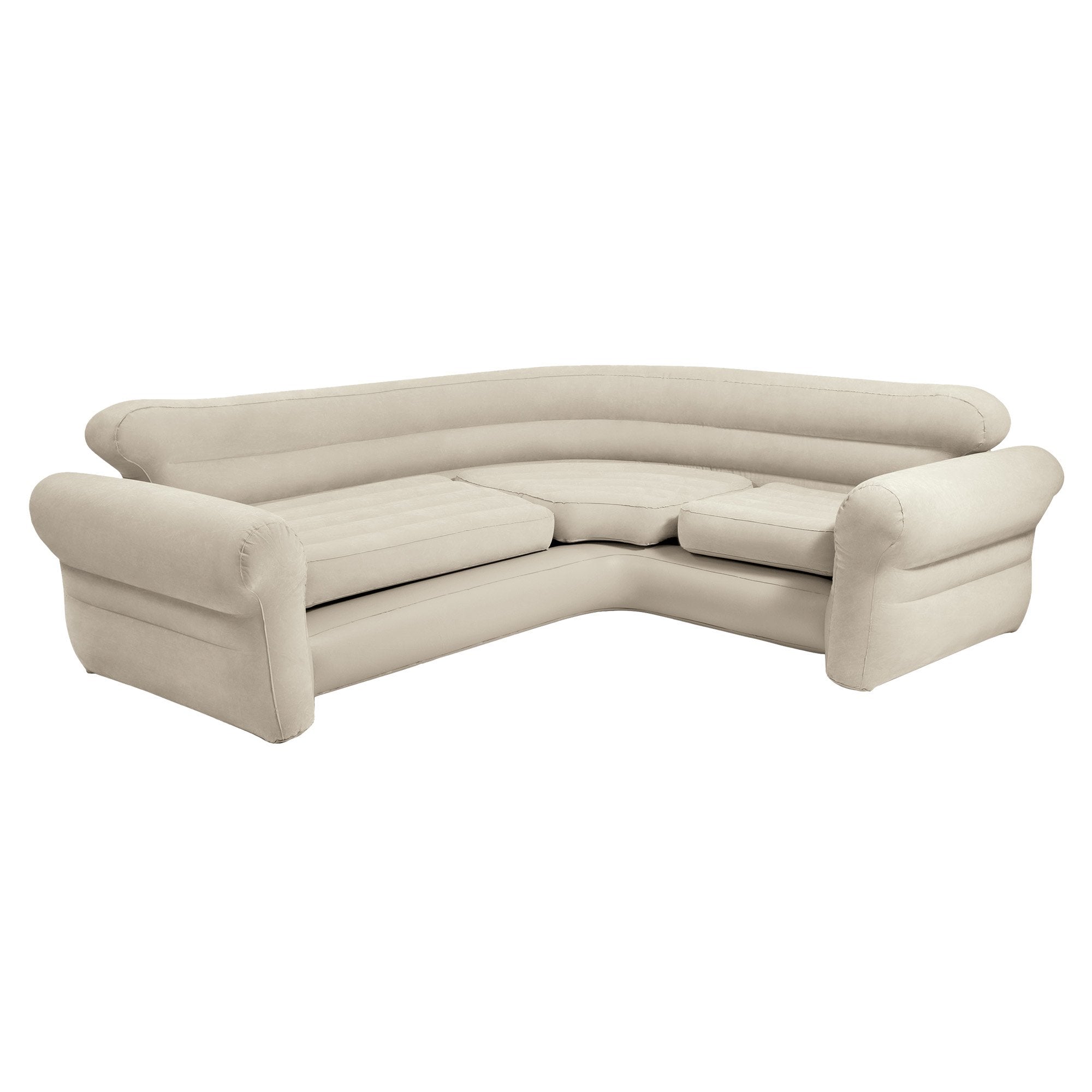 Beige L-Shaped Inflatable Corner Sofa Couch - Intex