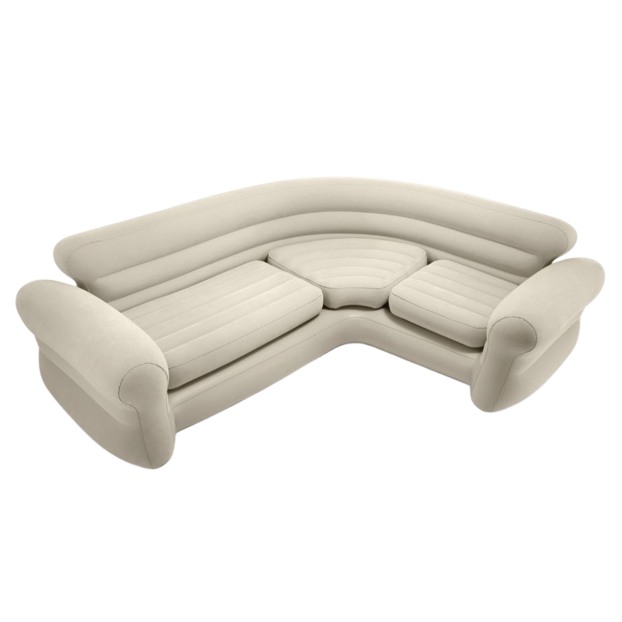 Beige L-Shaped Inflatable Corner Sofa Couch - Intex