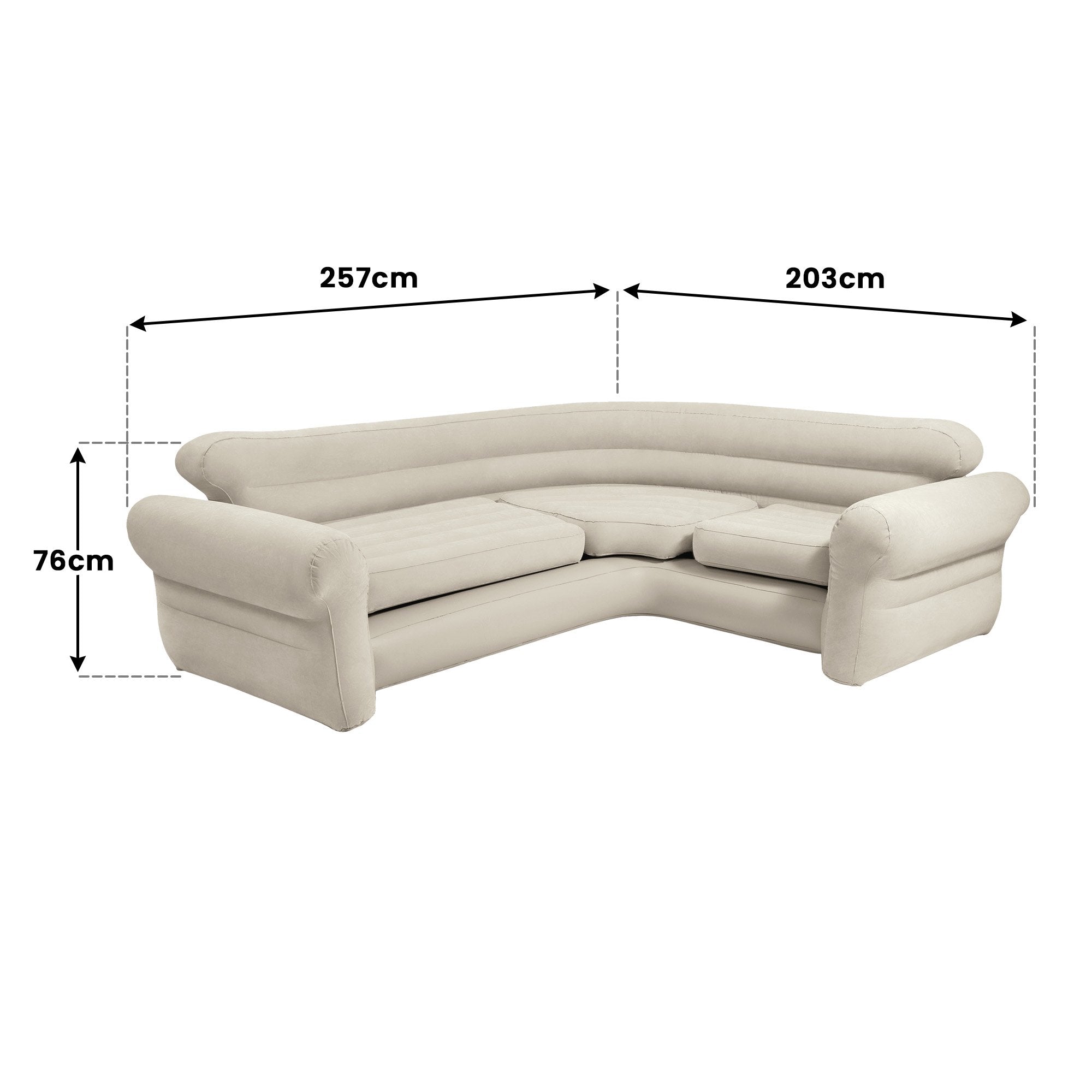 Beige L-Shaped Inflatable Corner Sofa Couch - Intex