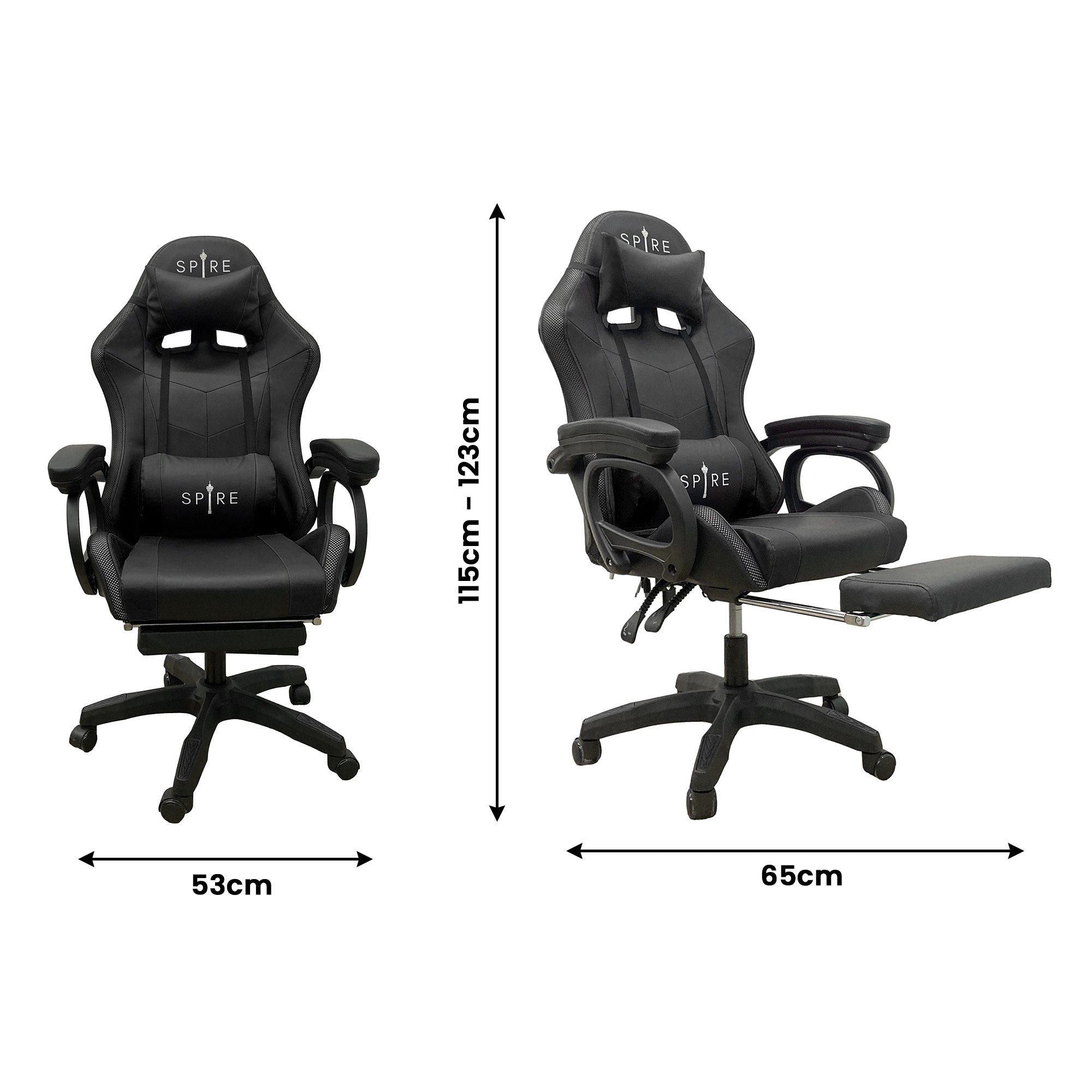 LED Massage Gaming Chair w/ Bluetooth & RGB Lights - Spire