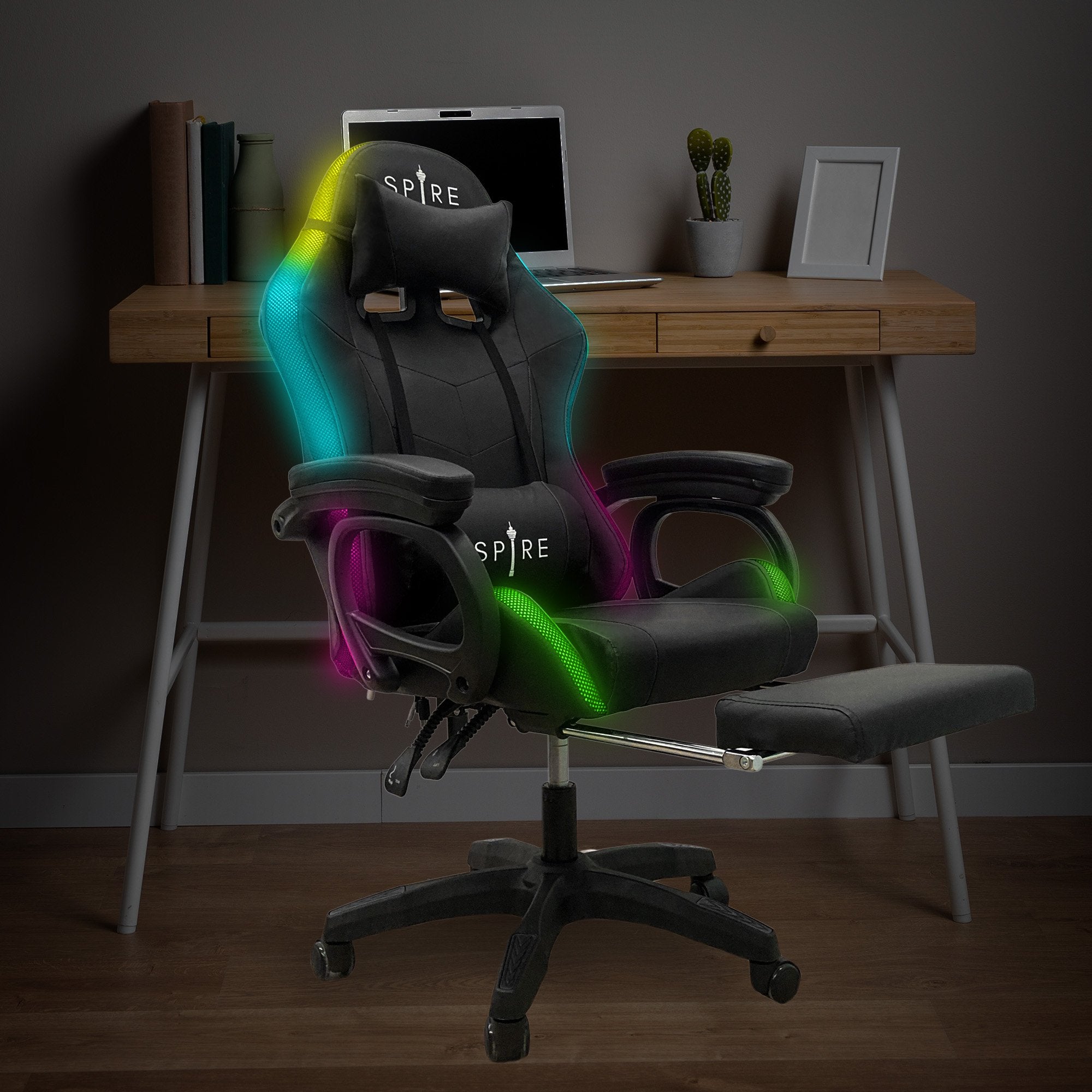 LED Massage Gaming Chair w/ Bluetooth & RGB Lights - Spire