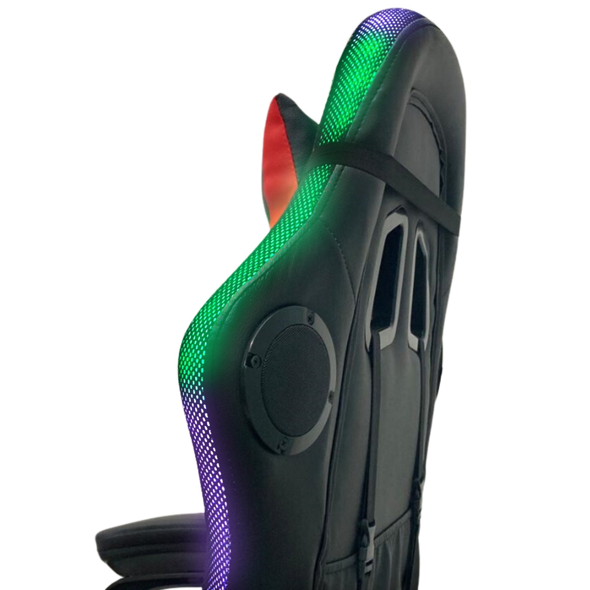 RGB LED Massage Gaming Chair, Bluetooth, Recline, Intex Spire