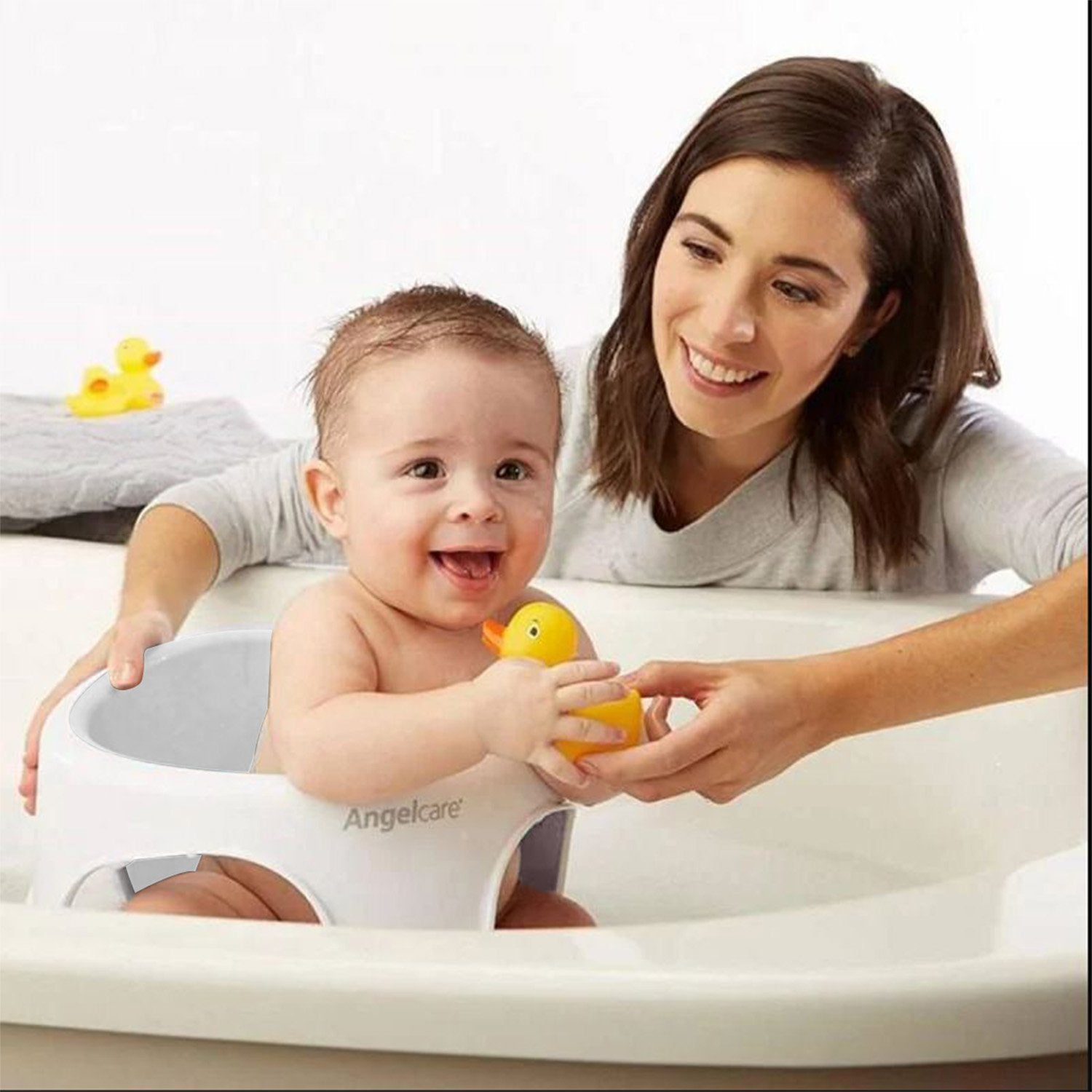 Angelcare Baby Bath Seat Soft Touch Ring Grey