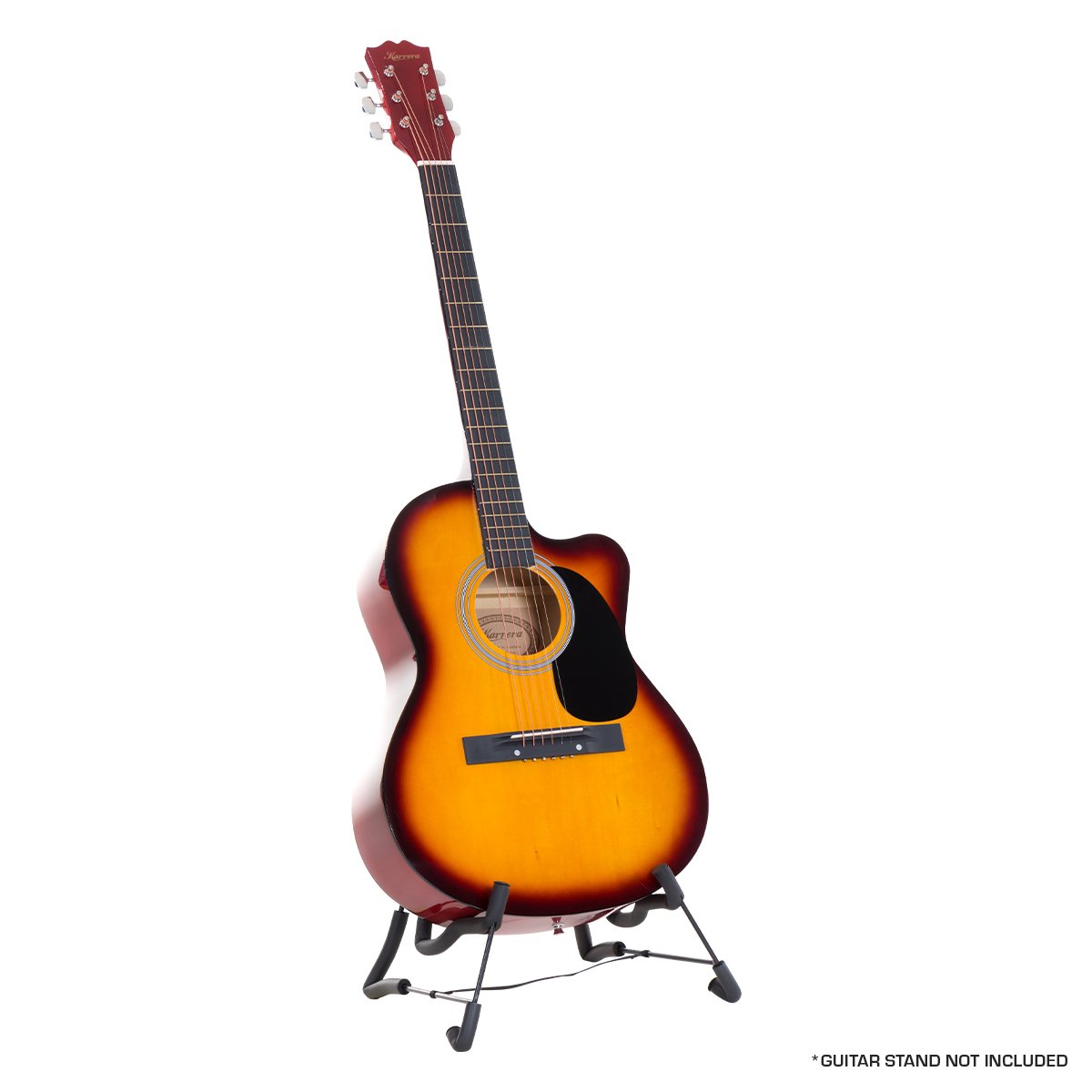 Full-Size Gloss Wood Cutaway Acoustic Guitar Set - Karrera