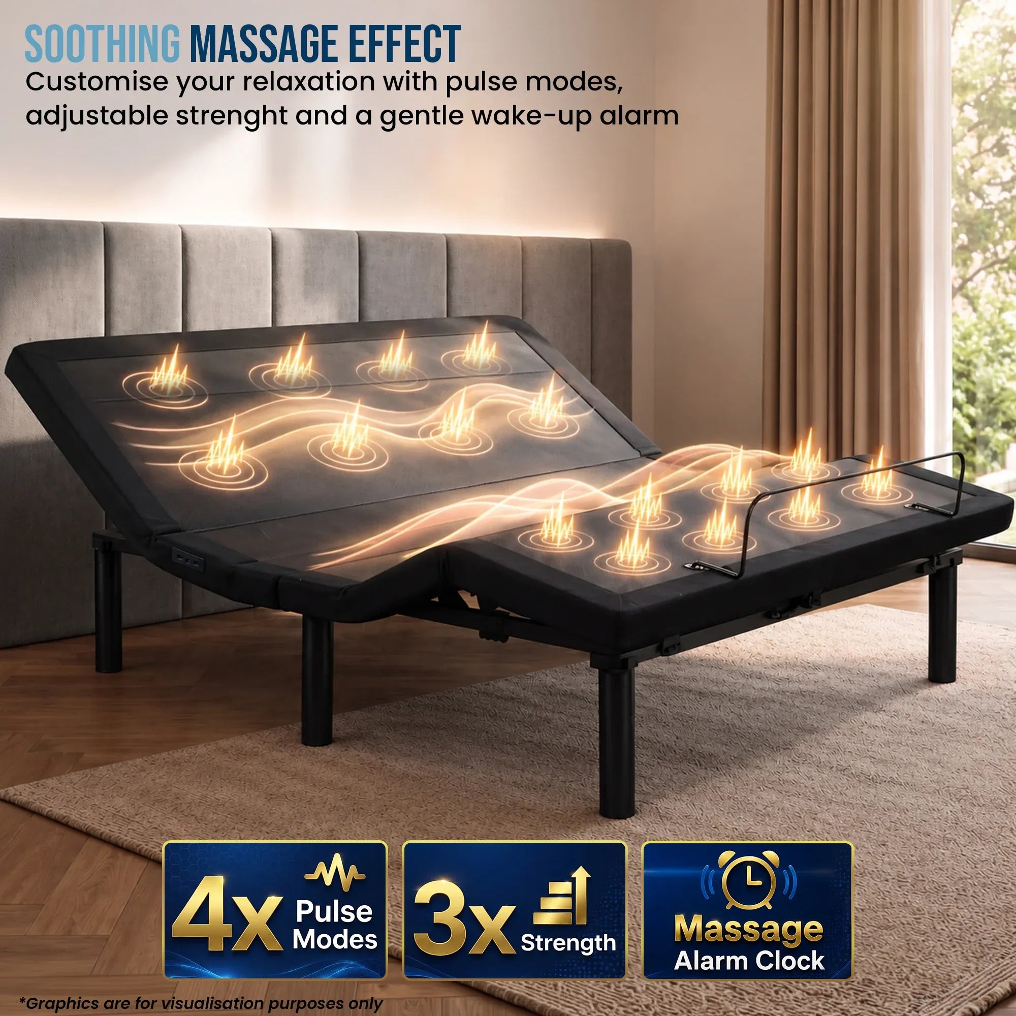Therapedic Kinetic Advance Adjustable Long Single Bed Base with Head Tilt