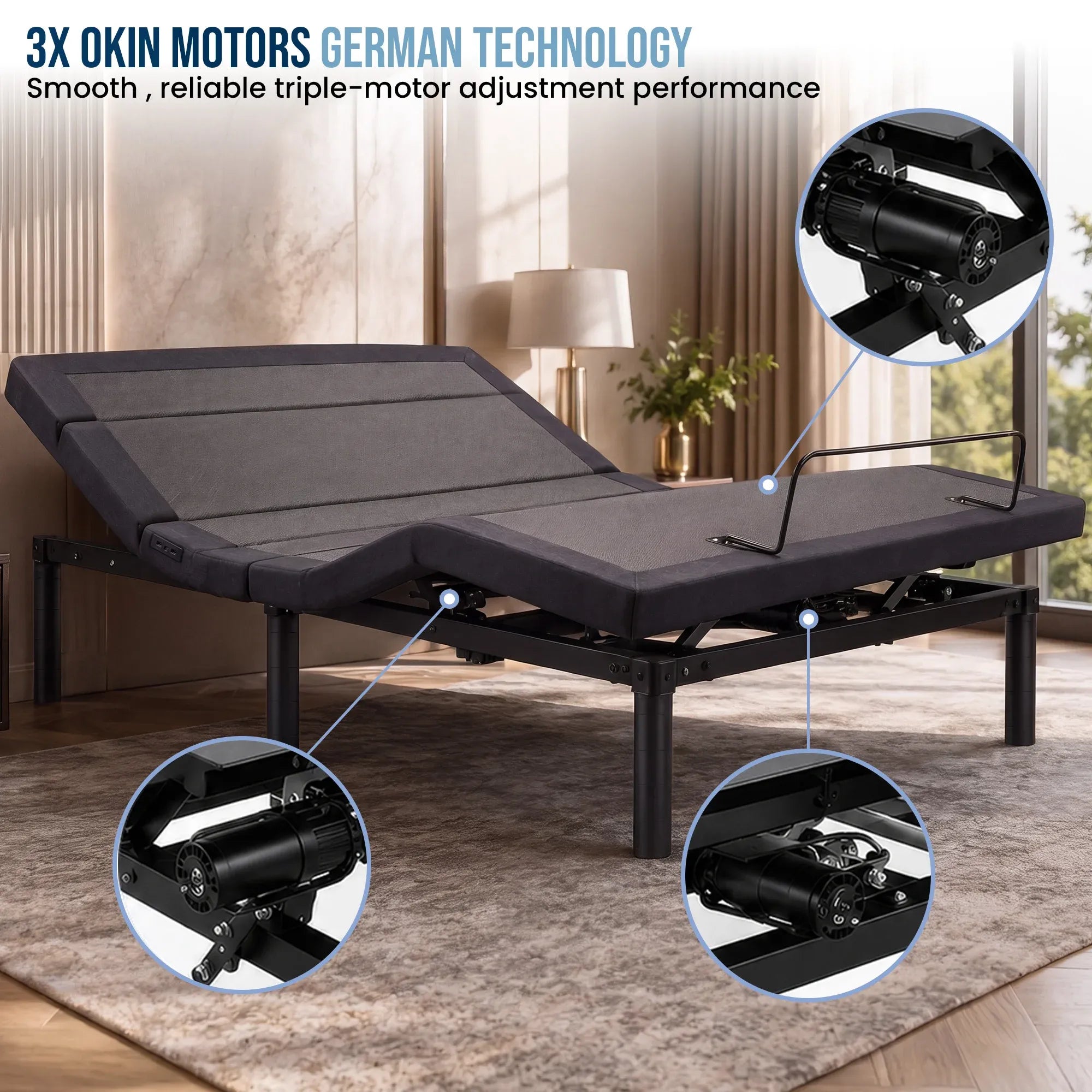 Therapedic Kinetic Advance Adjustable Queen Bed Base with Head Tilt