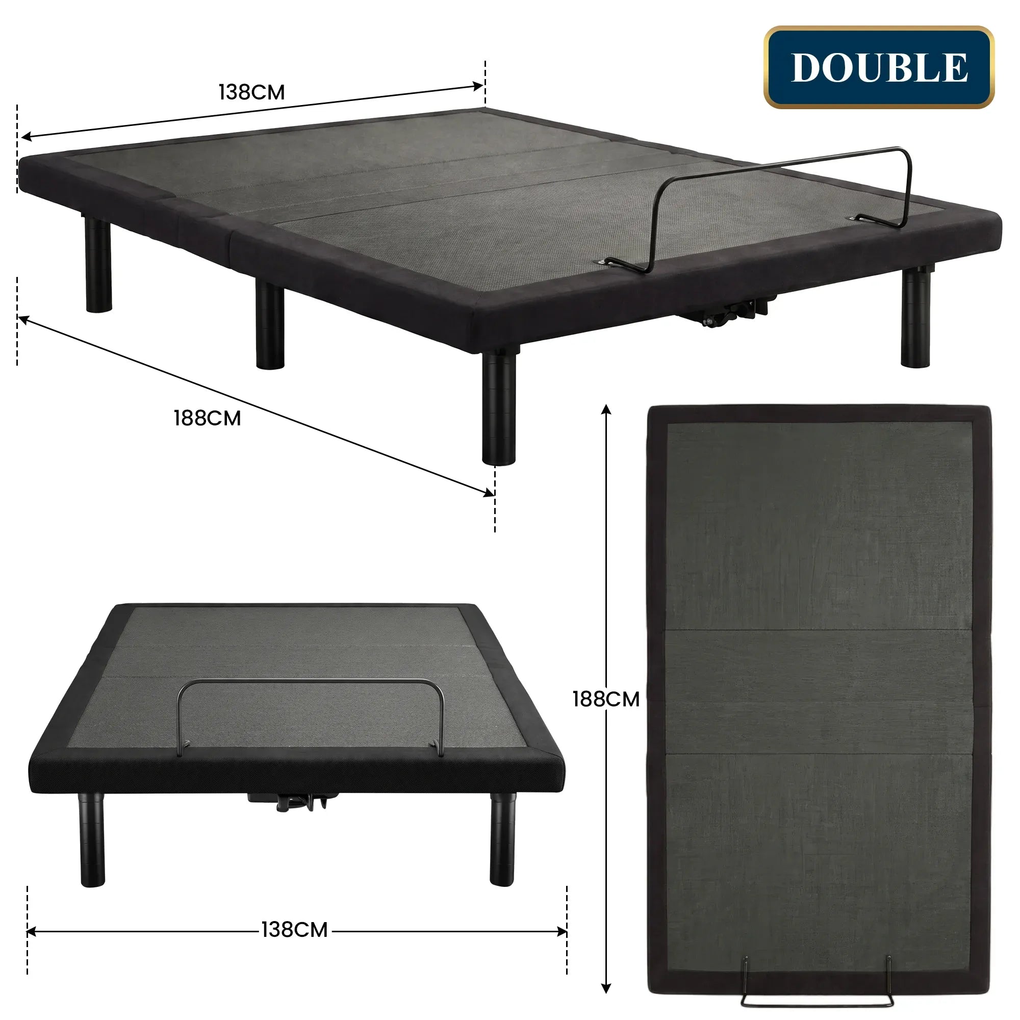 Therapedic Motion Adjustable Double Bed Base with Wireless Remote
