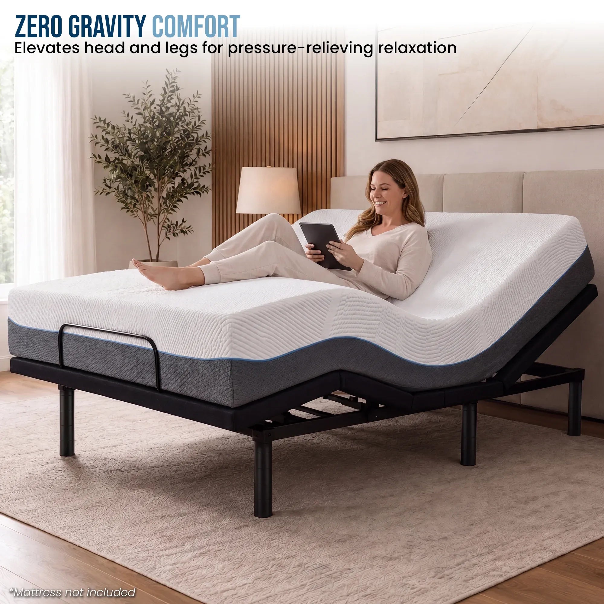Therapedic Motion Adjustable Double Bed Base with Wireless Remote