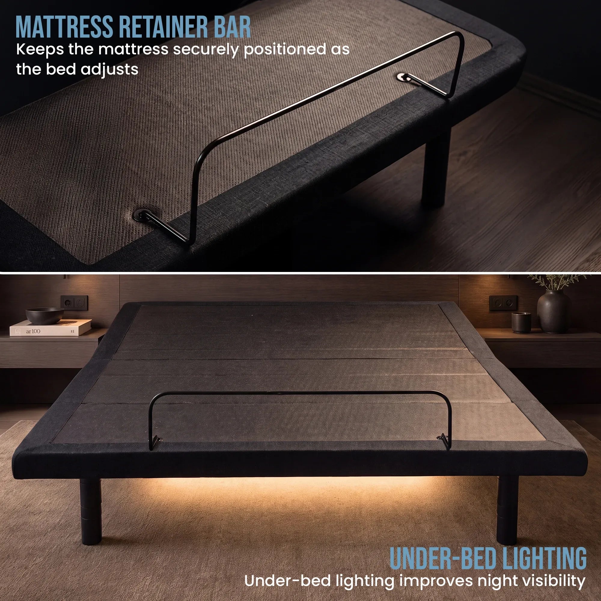 Therapedic Motion Adjustable Double Bed Base with Wireless Remote