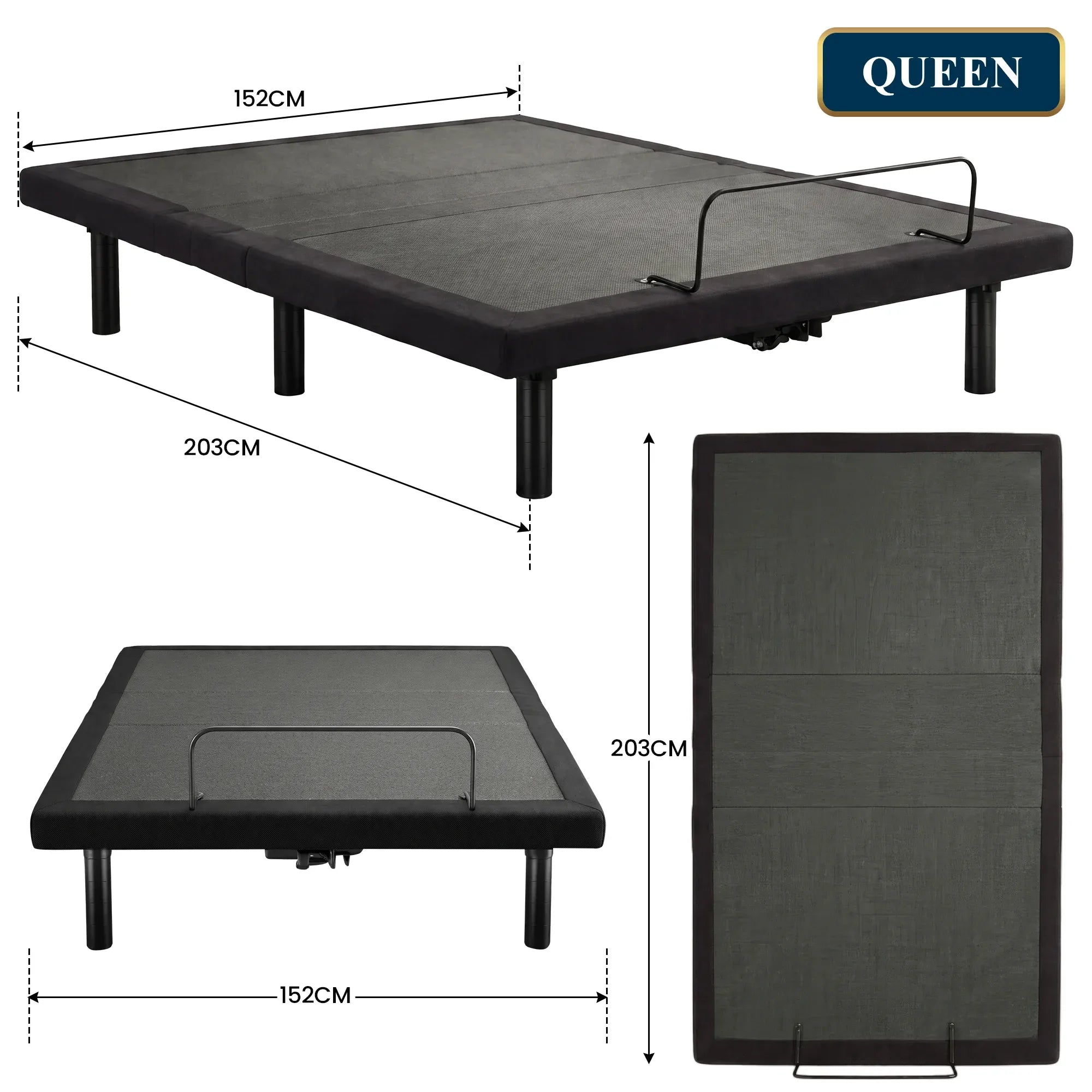 Therapedic Motion Adjustable Queen Bed Base with Wireless Remote