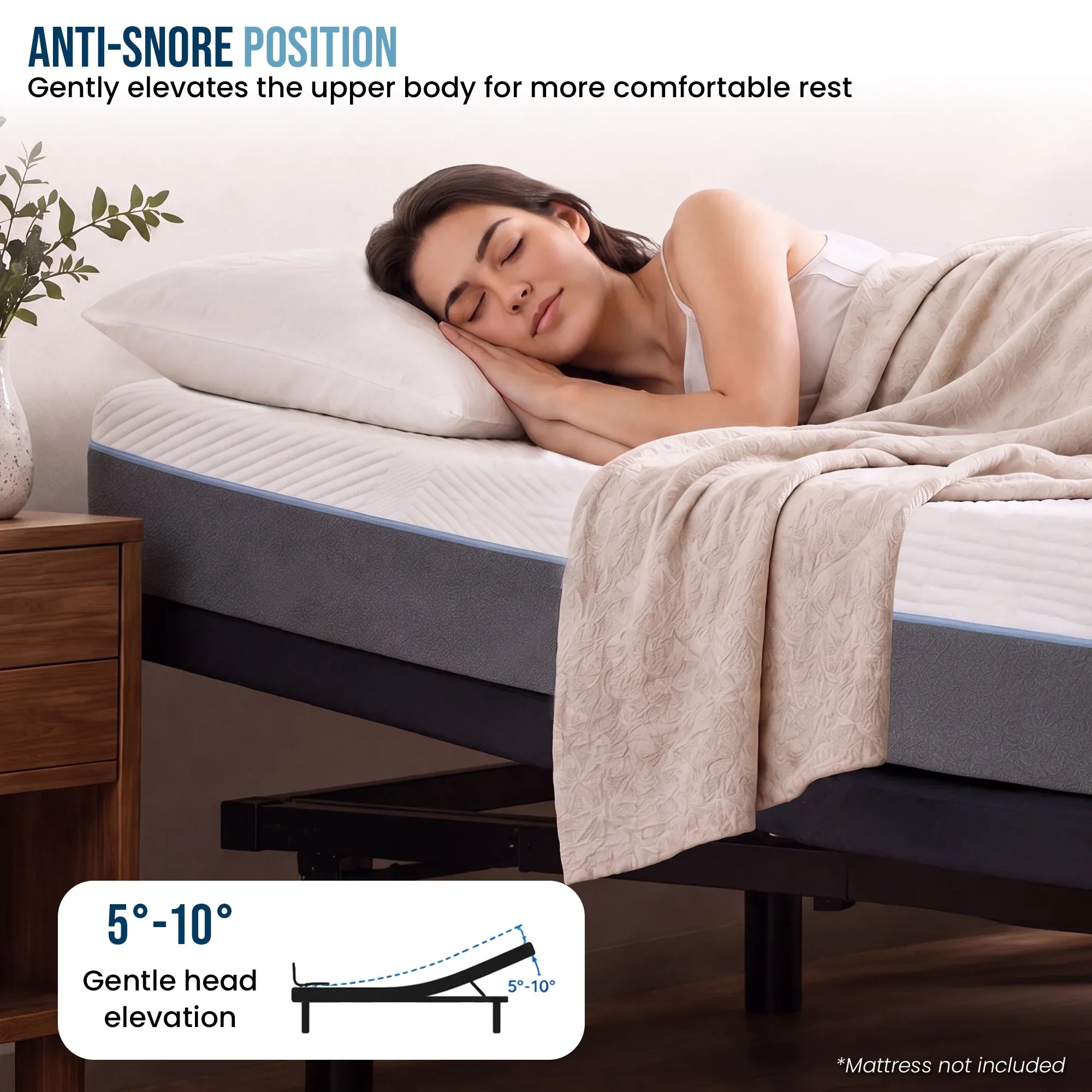 Therapedic Motion Adjustable Queen Bed Base with Wireless Remote