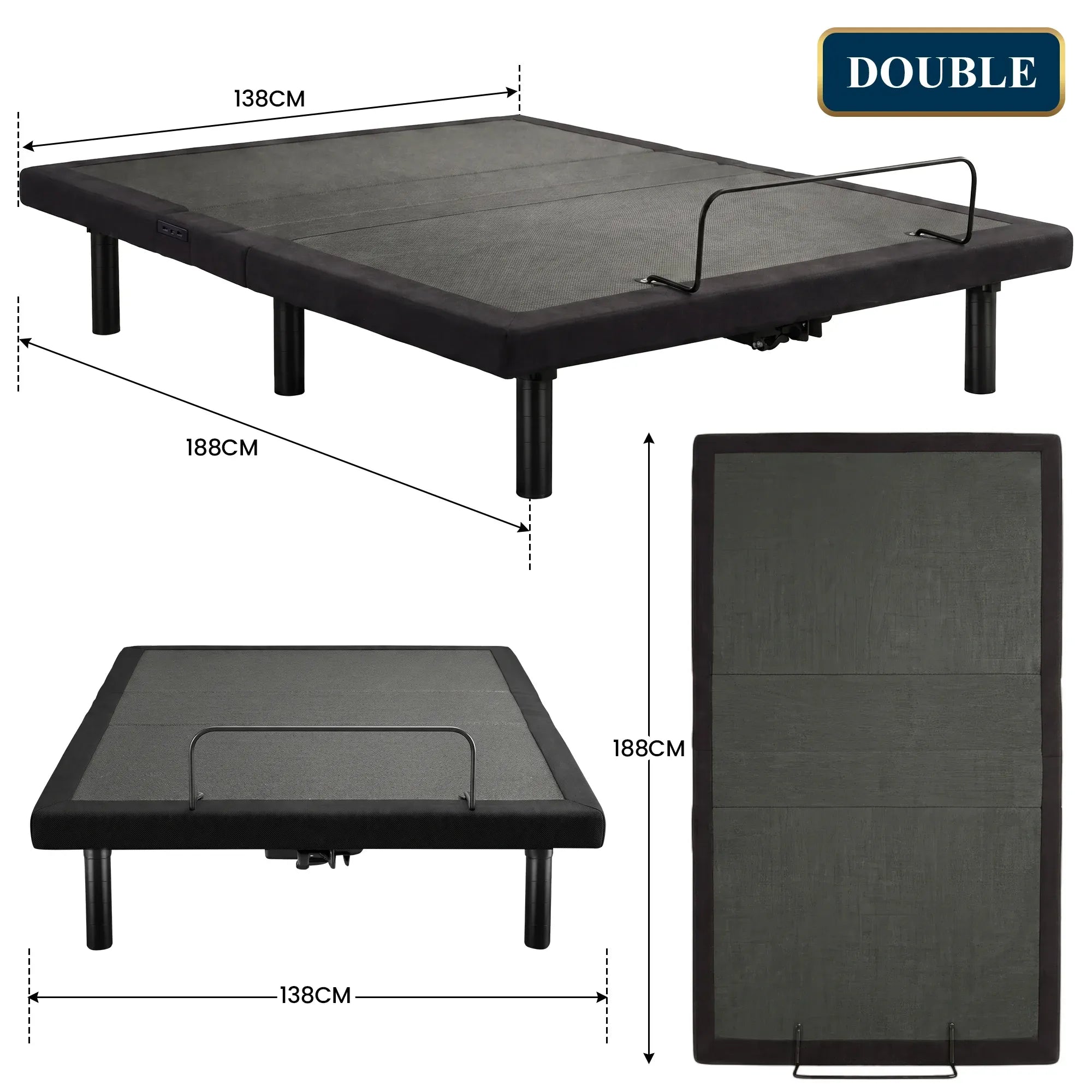 Therapedic Versa Adjustable Double Bed Base with Massage Function