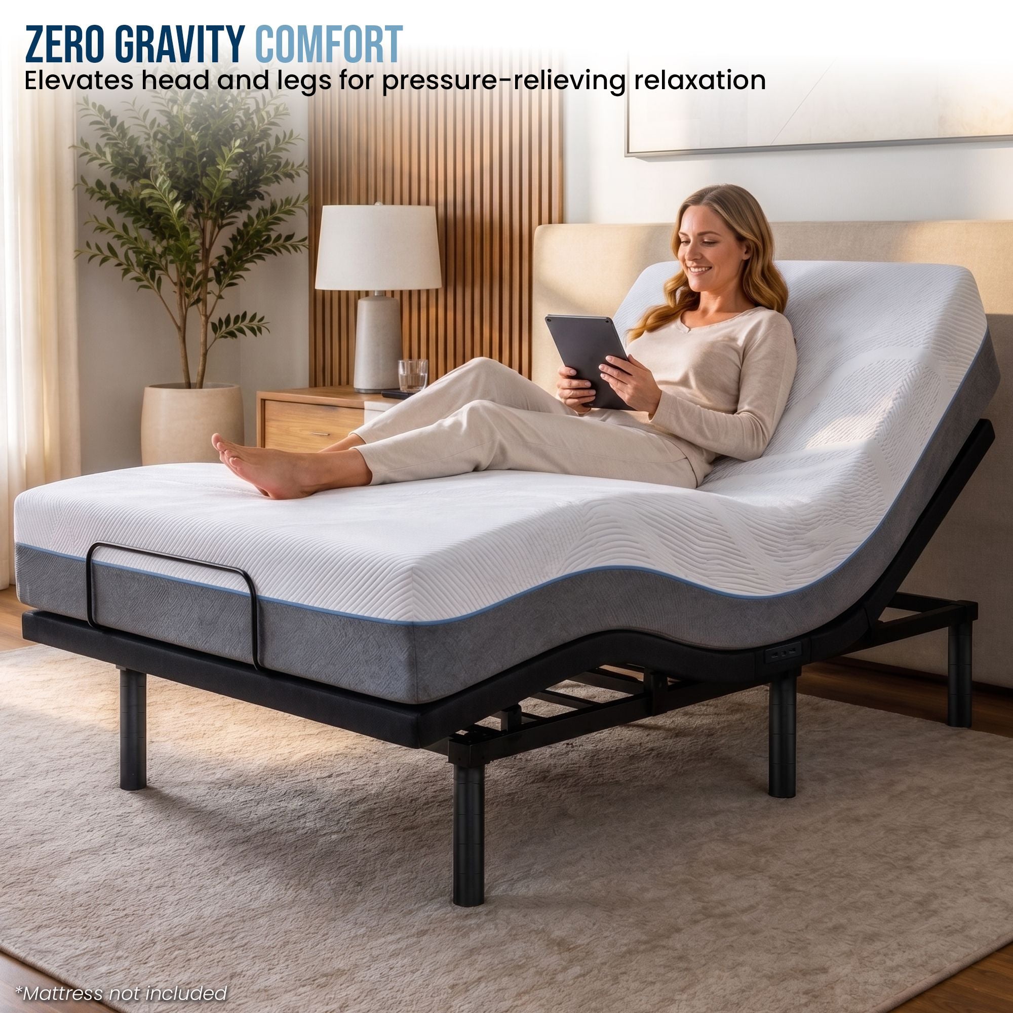 Therapedic Versa Adjustable King Single Bed Base with Massage Function