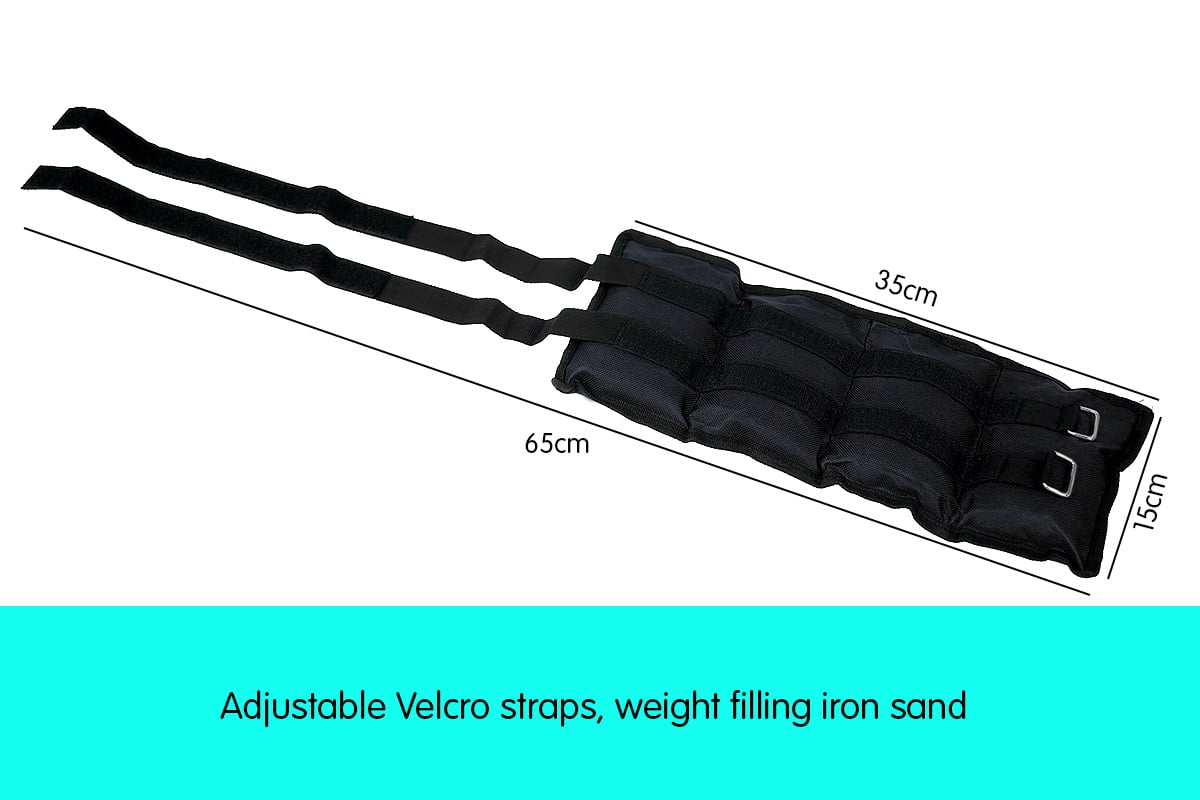 2kg Iron Sand Adjustable Ankle Weights Pair Nylon