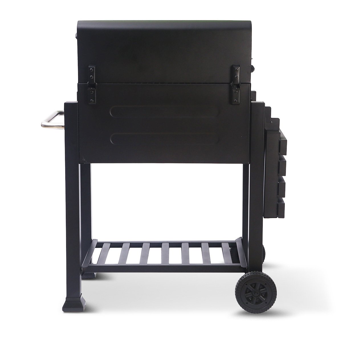 Heavy-Duty Steel Outdoor BBQ Grill w/Side Table & Vents