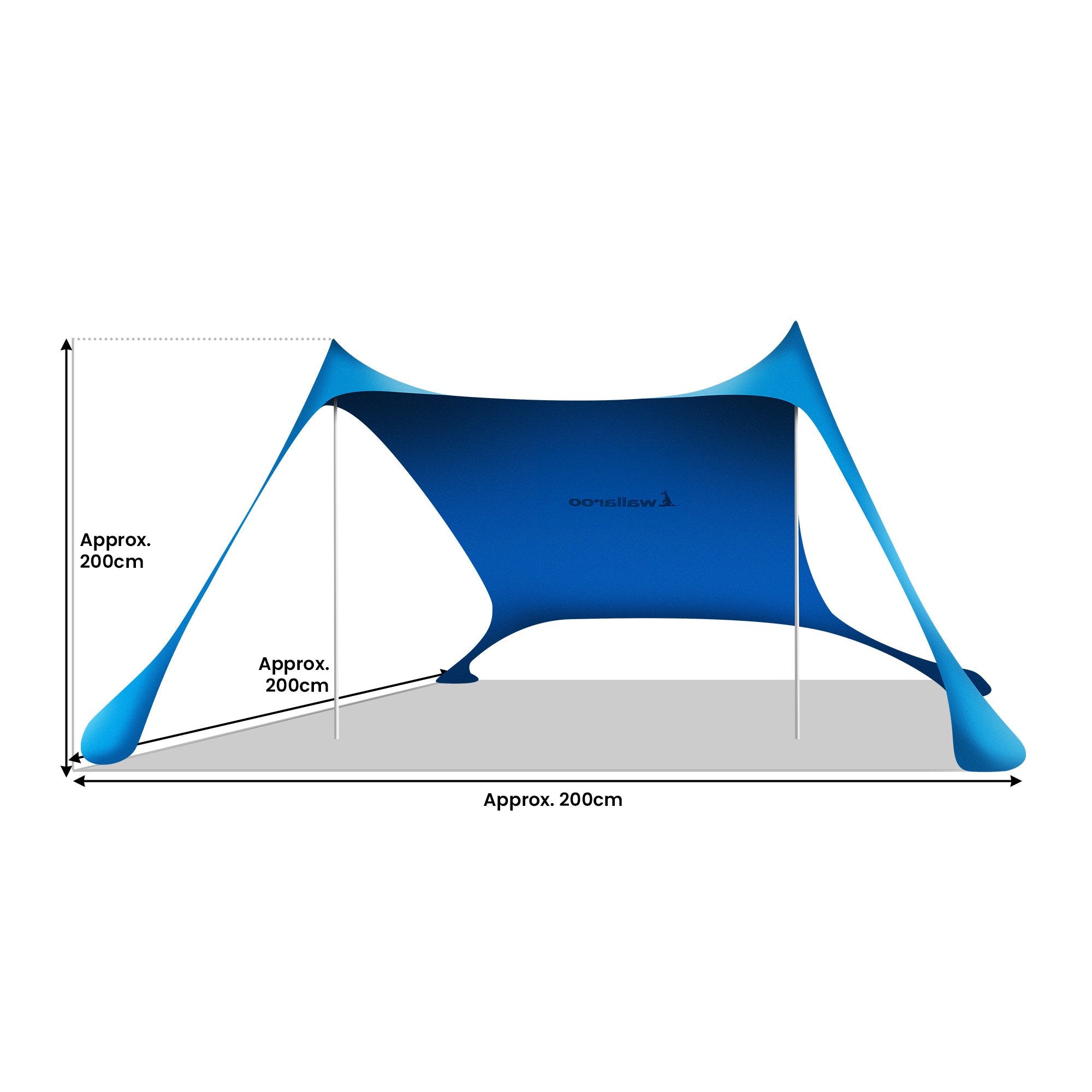 UPF 50+ Portable Beach Tent Canopy, 2m x 2m, Wallaroo