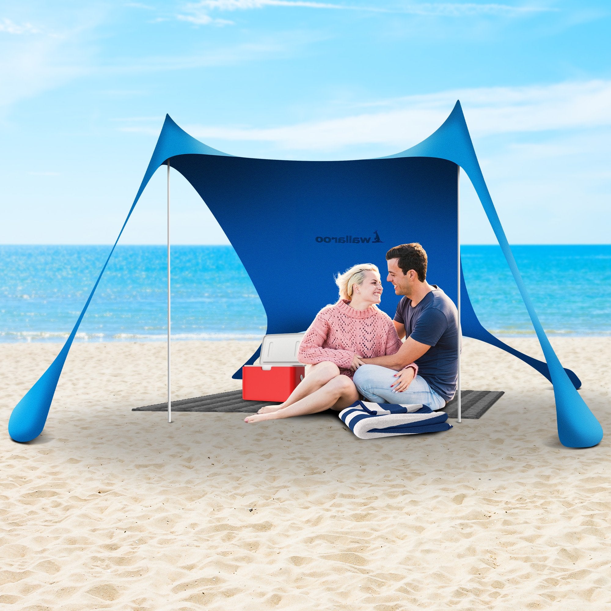 UPF 50+ Portable Beach Tent Canopy, 2m x 2m, Wallaroo