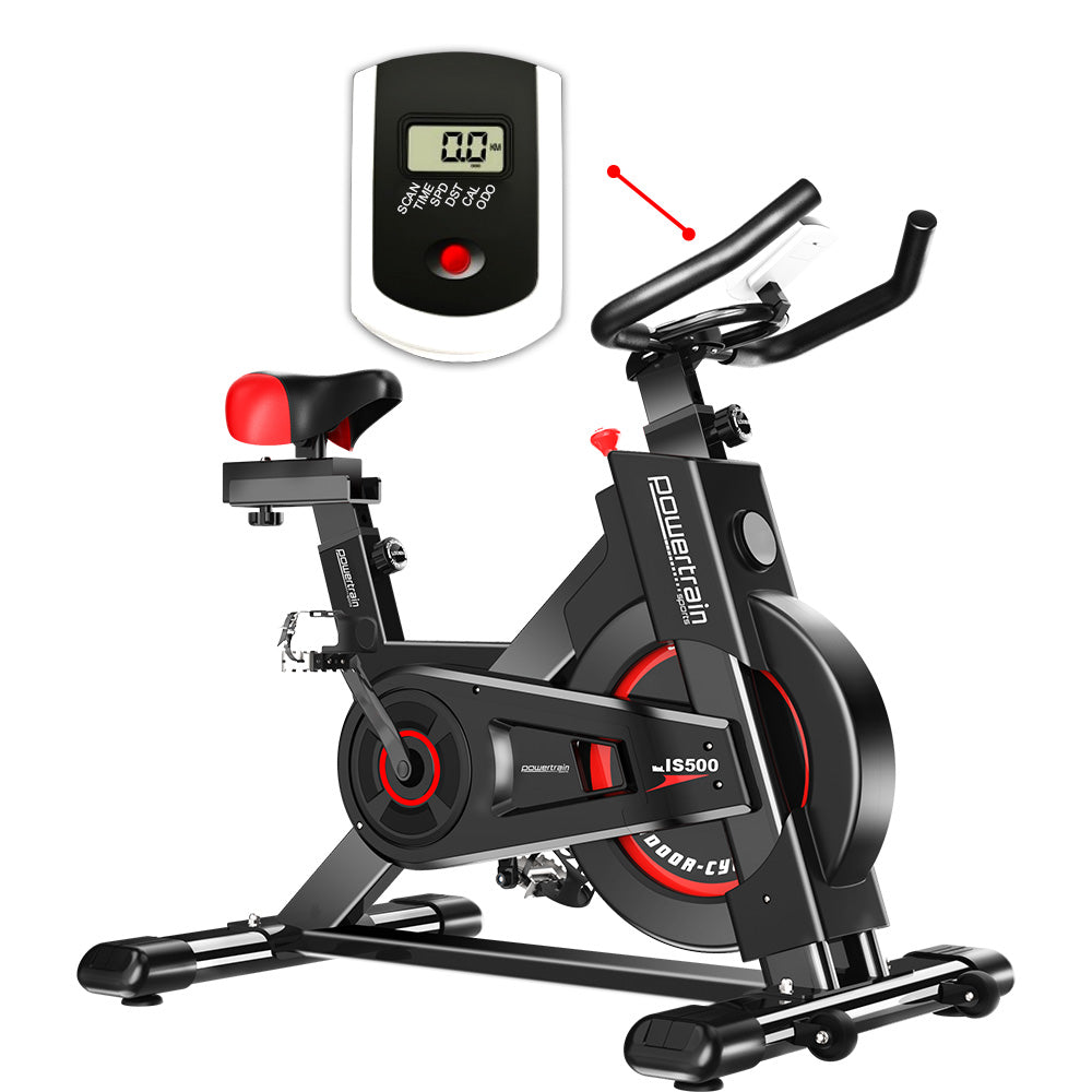 Heavy-Duty Spin Bike with LCD Display, Adjustable Seats - Powertrain