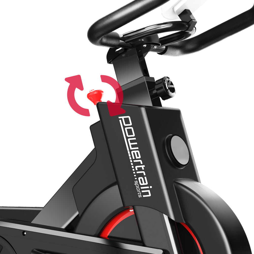 Heavy-Duty Spin Bike with LCD Display, Adjustable Seats - Powertrain