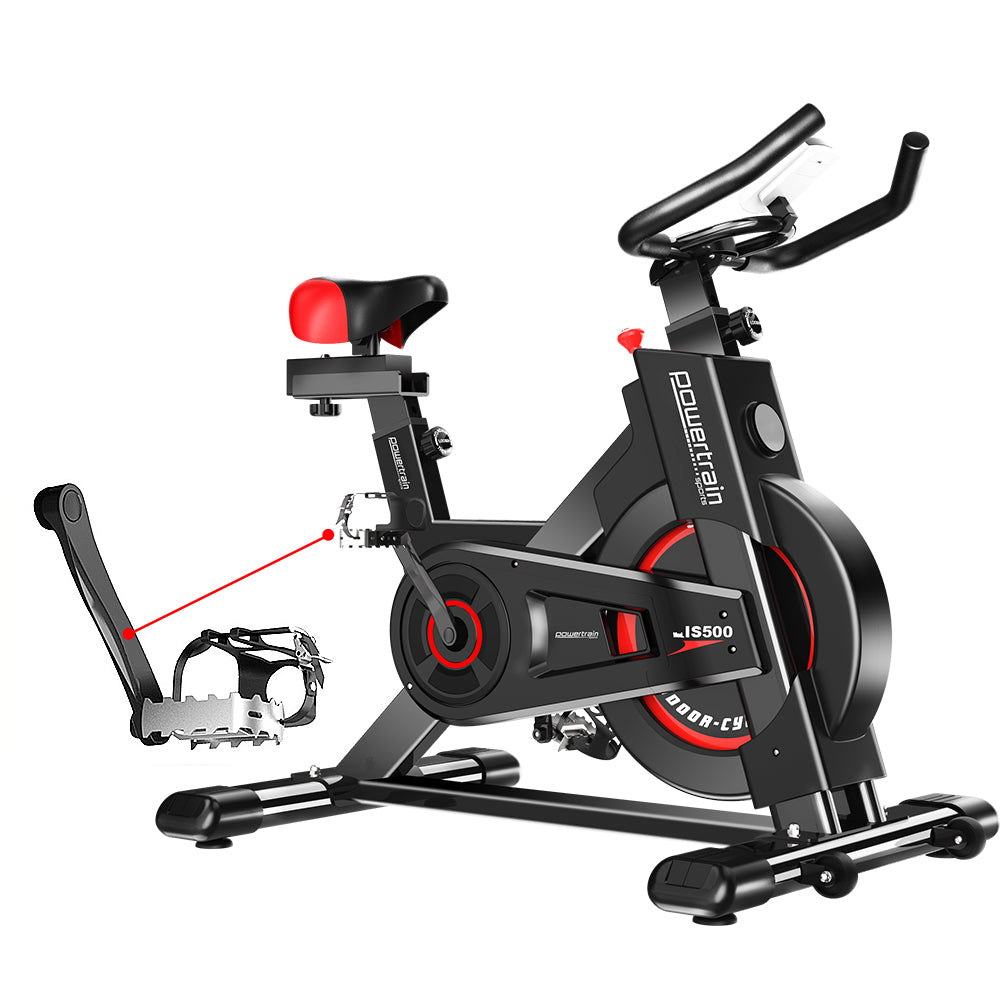 Heavy-Duty Spin Bike with LCD Display, Adjustable Seats - Powertrain