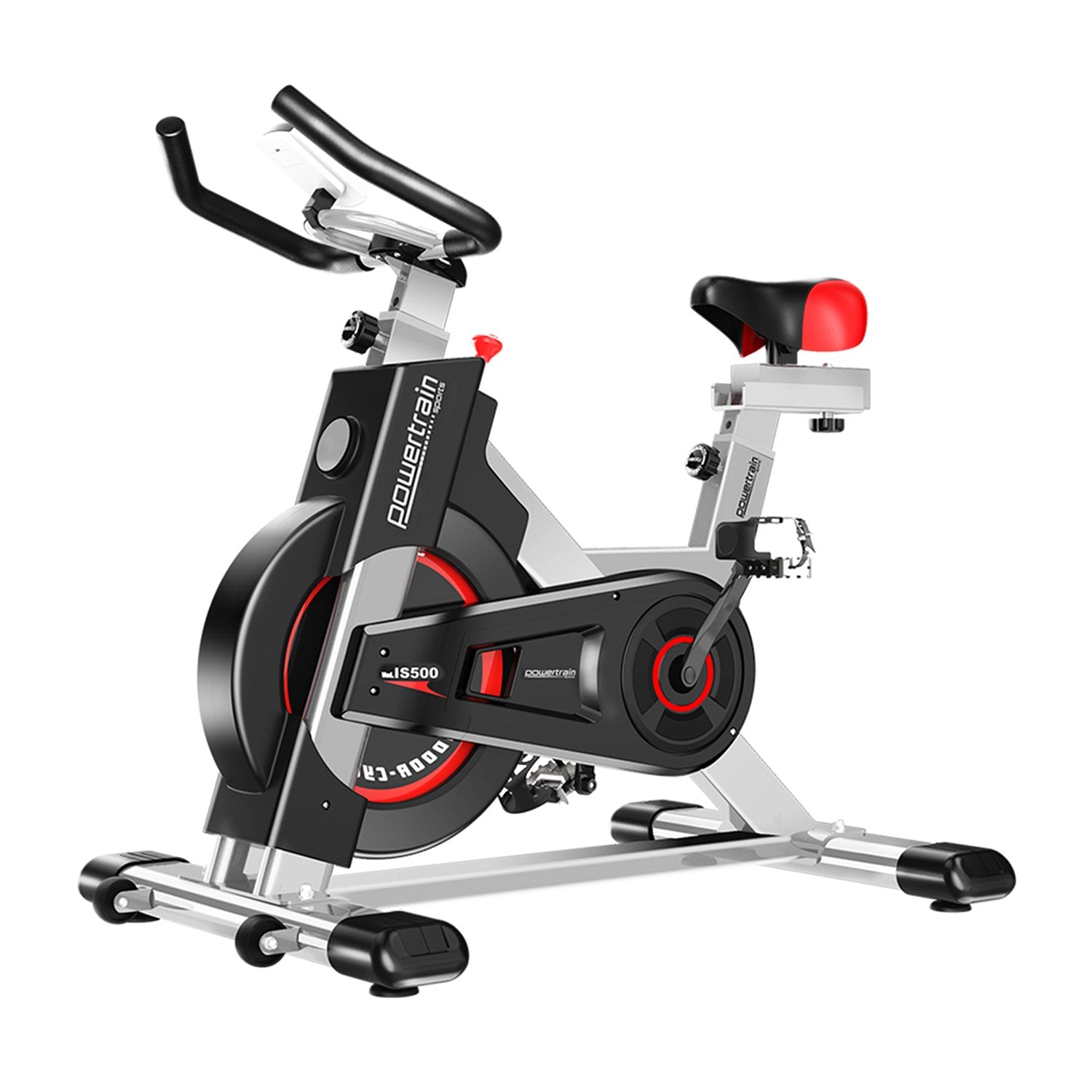 Electroplated Spin Bike with LCD Monitor & Adjustable Seat - Powertrain