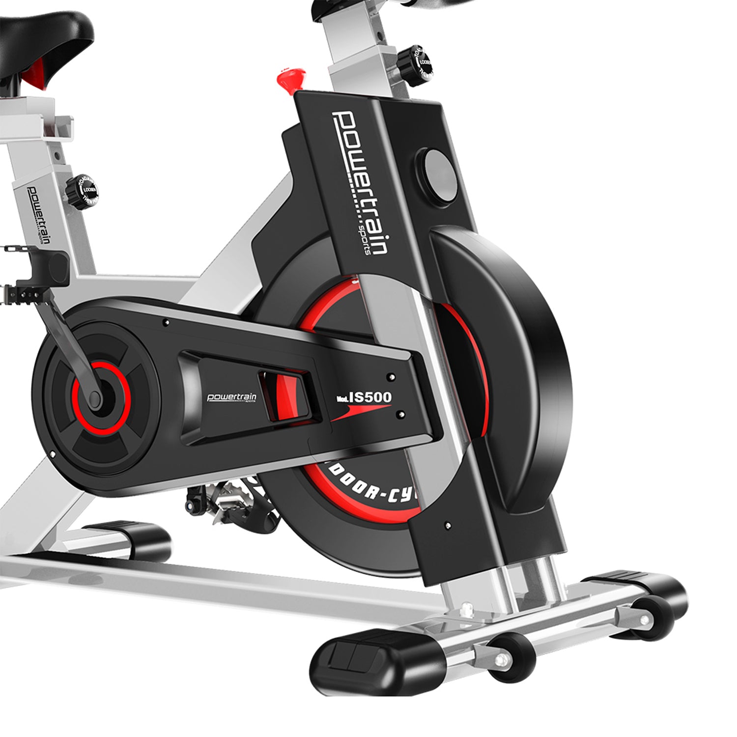 Electroplated Spin Bike with LCD Monitor & Adjustable Seat - Powertrain