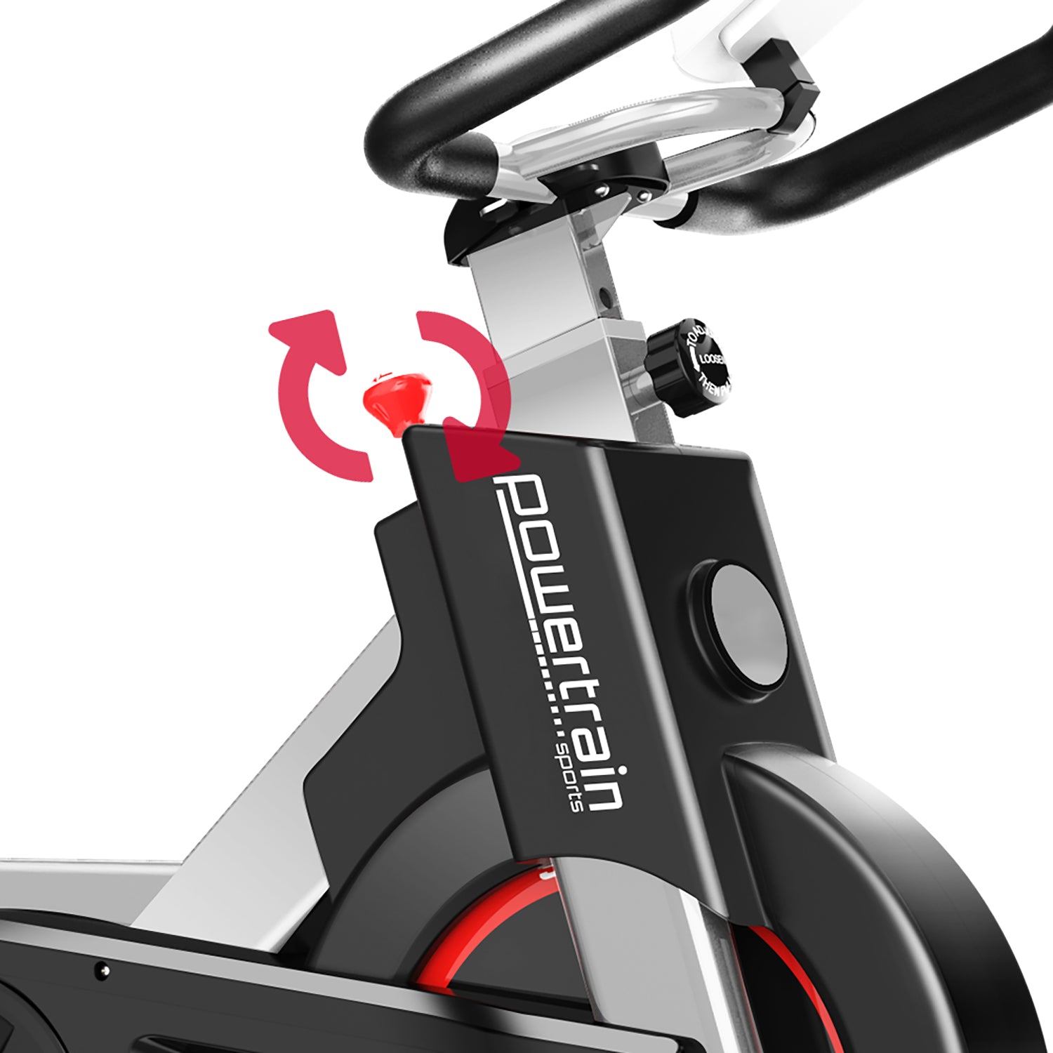 Electroplated Spin Bike with LCD Monitor & Adjustable Seat - Powertrain